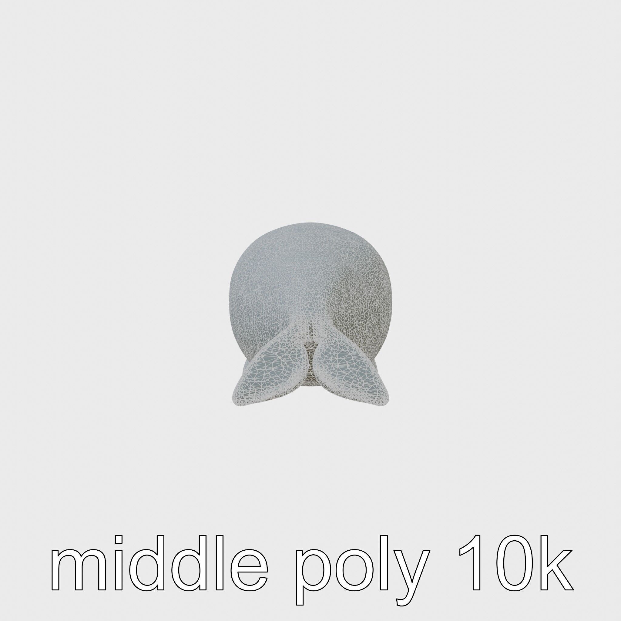 Beluga Whale 3D Model with White Skin and Flexible Neck Low-poly 3D model_5