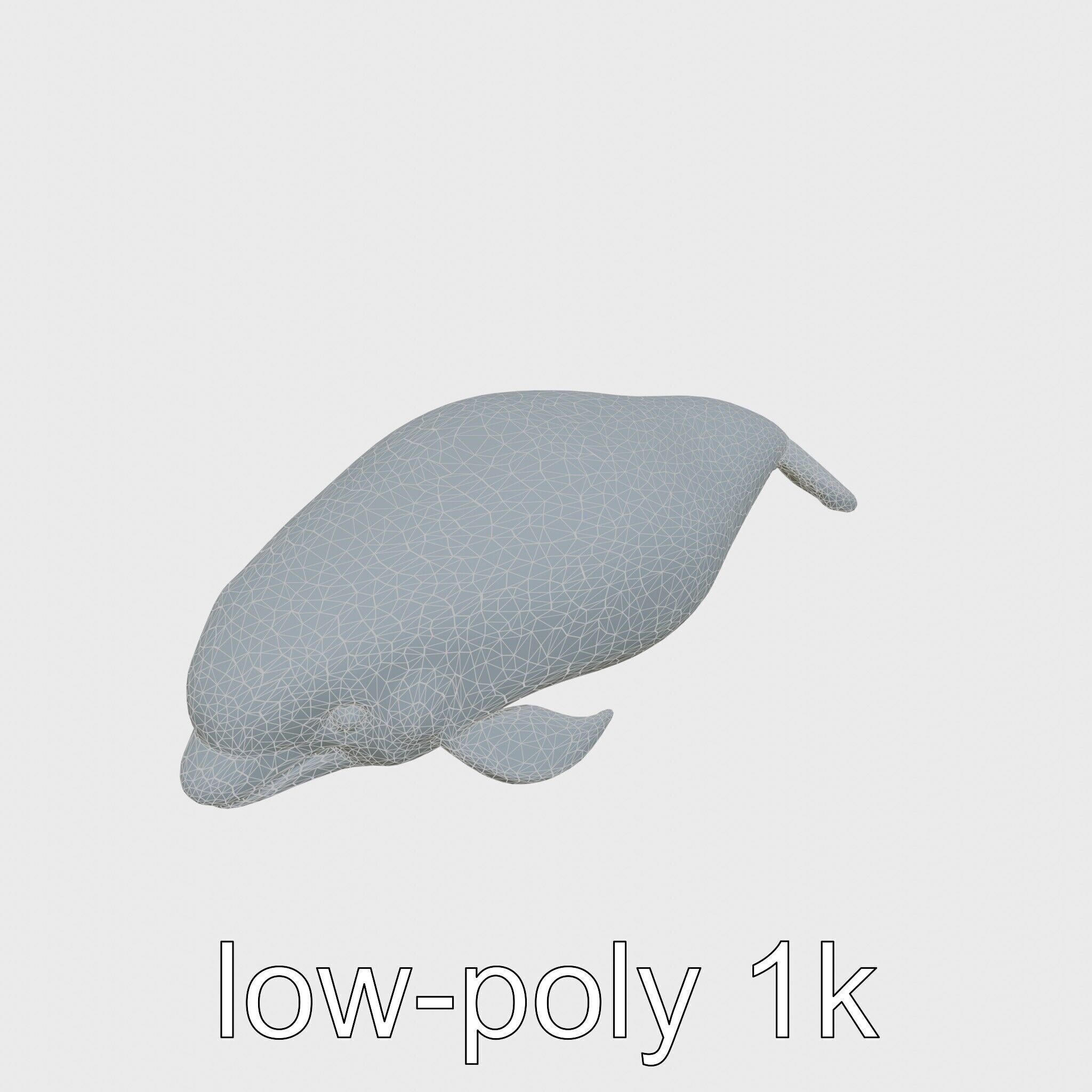 Beluga Whale 3D Model with White Skin and Flexible Neck Low-poly 3D model_14