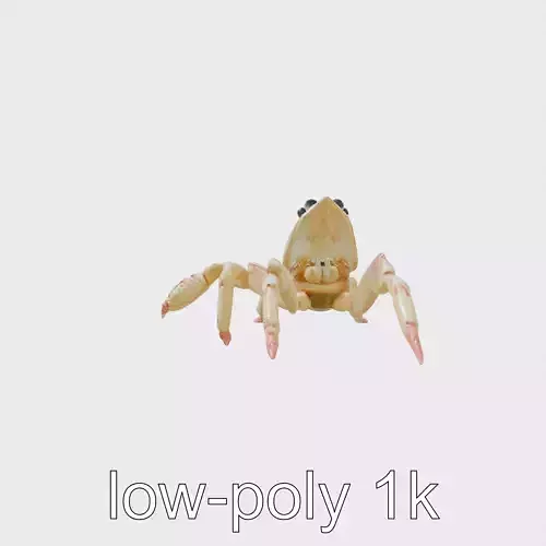 Arrow Crab Detailed 3D Model with Elongated Body and Pointed Head