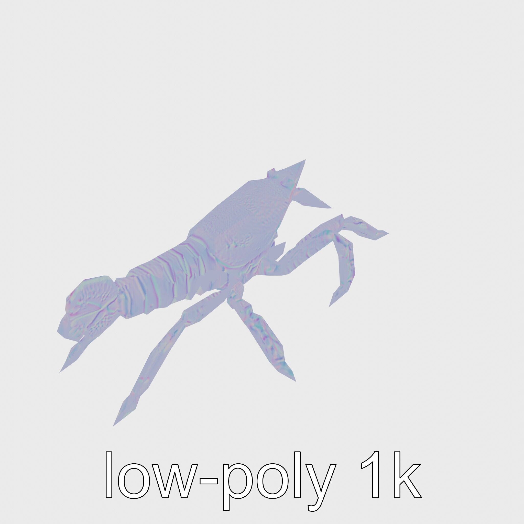 Arrow Crab Detailed 3D Model with Elongated Body and Pointed ... Low-poly 3D model_13