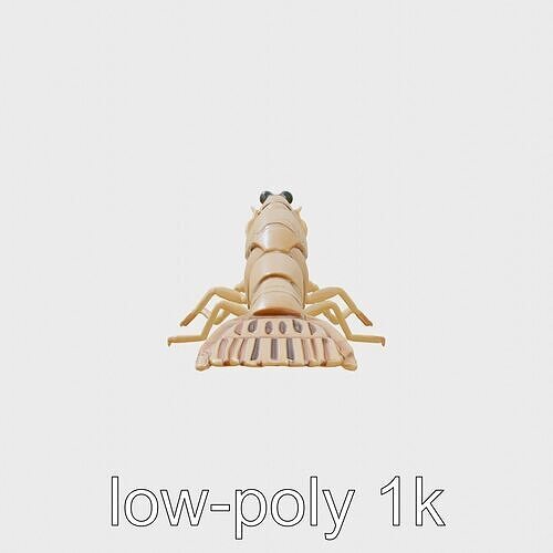 Decorator Crab Model with Camouflage Behavior Low-poly 3D model