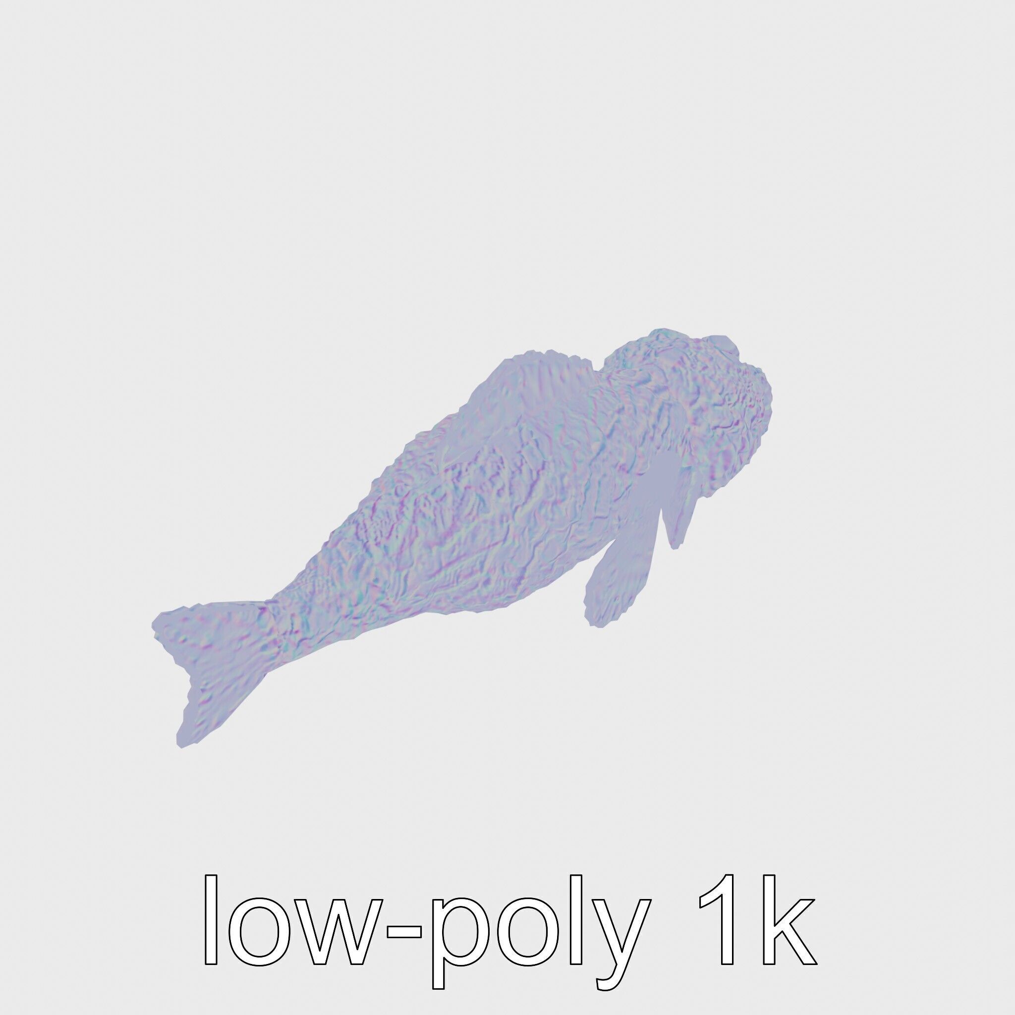 Stonefish Camouflaged Aquatic Creature Model Low-poly 3D model_13