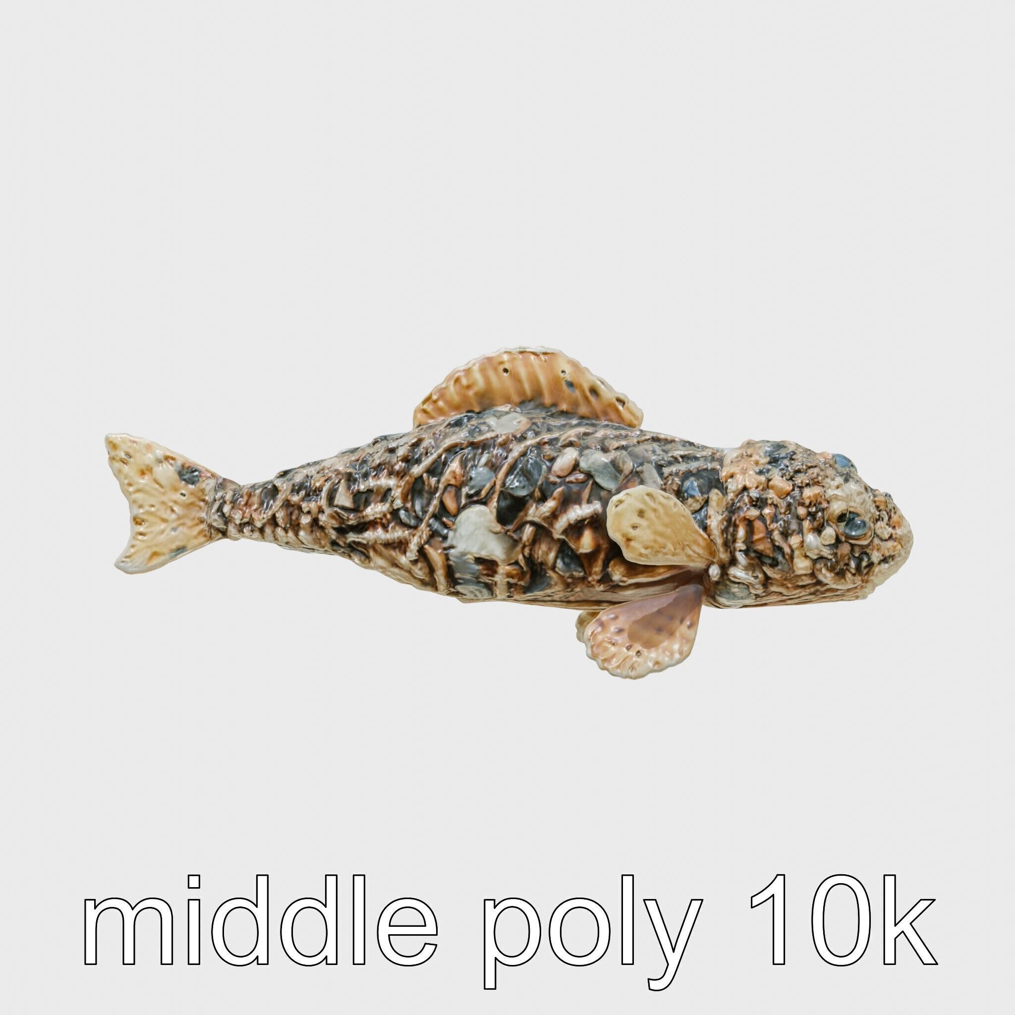 Stonefish Camouflaged Aquatic Creature Model Low-poly 3D model_5