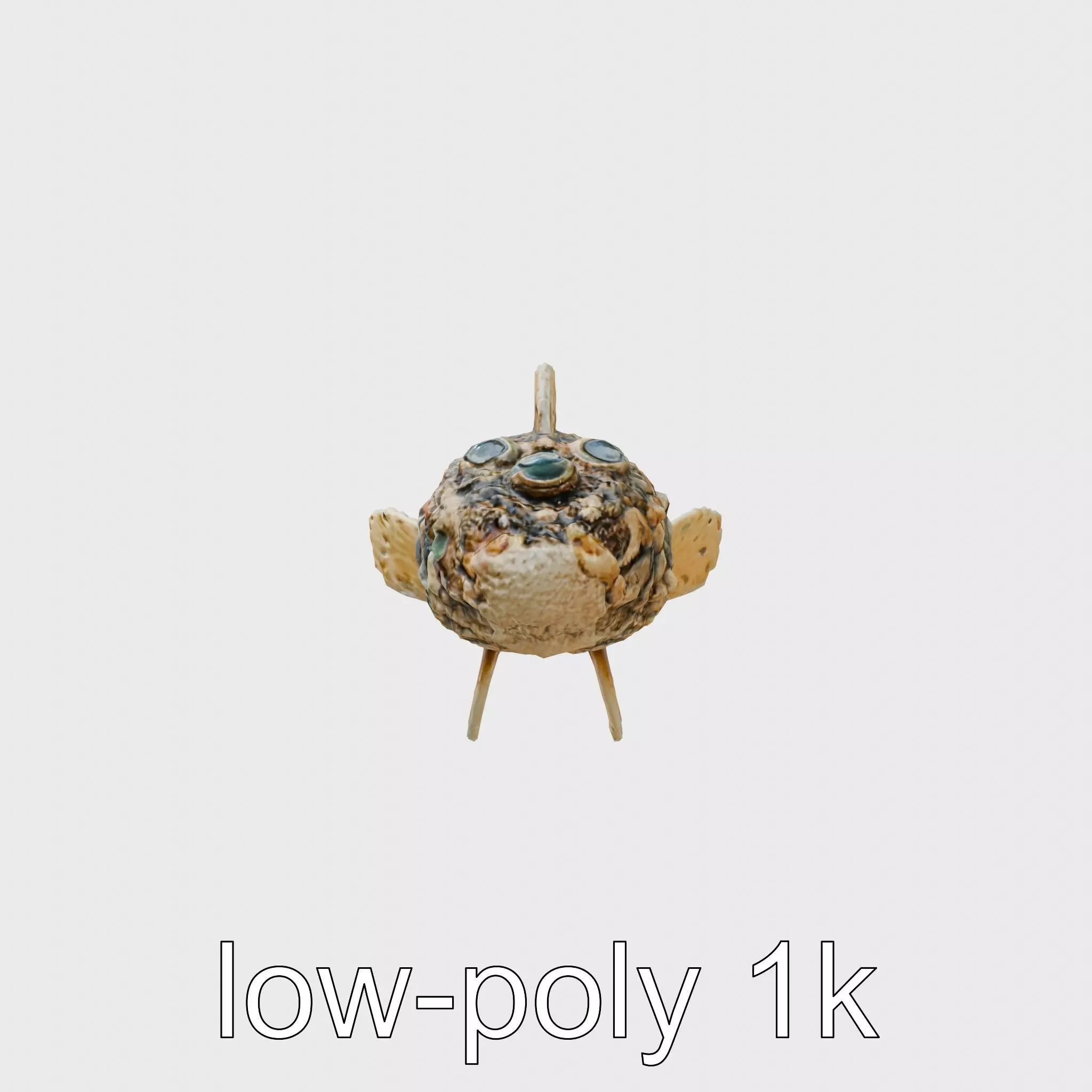 Stonefish Camouflaged Aquatic Creature Model Low-poly 3D model_0