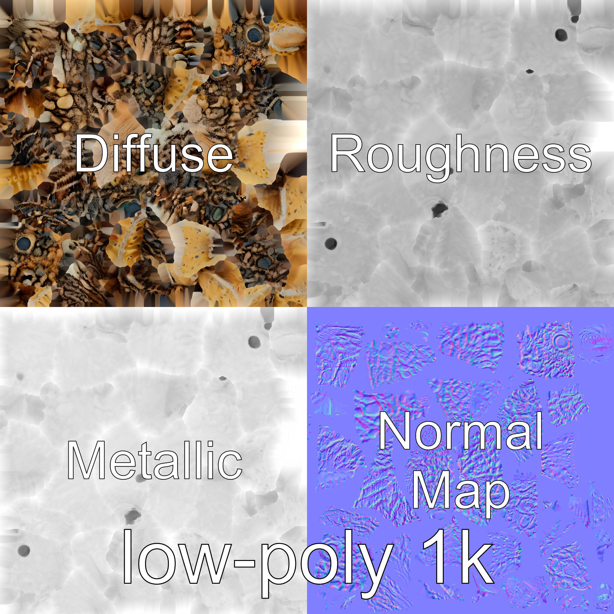 Stonefish Camouflaged Aquatic Creature Model Low-poly 3D model_30