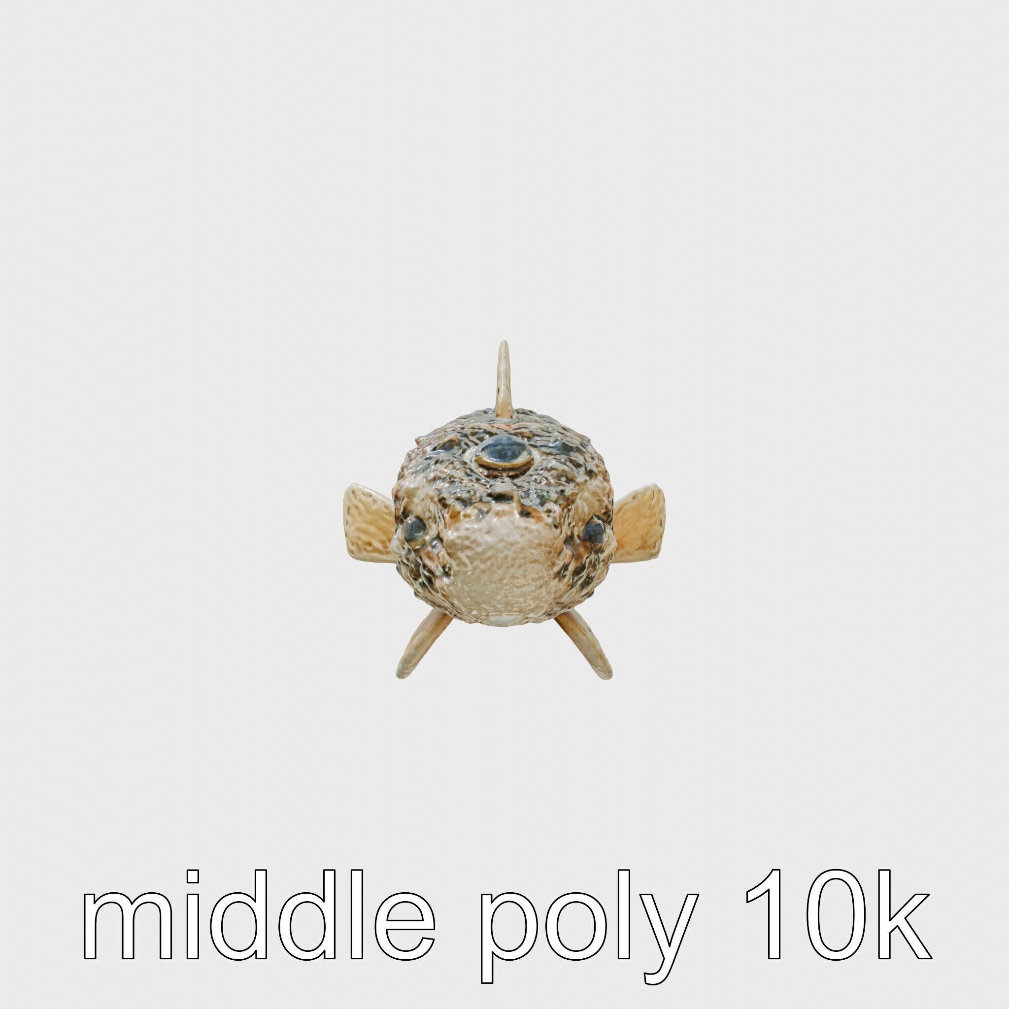 Stonefish Camouflaged Aquatic Creature Model Low-poly 3D model_2