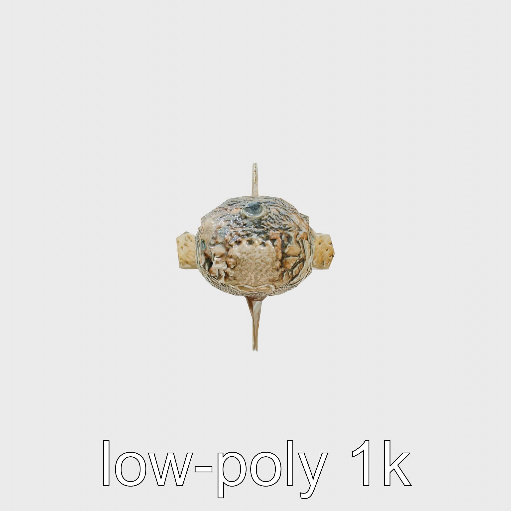 Stonefish Camouflaged Aquatic Creature Model Low-poly 3D model_4