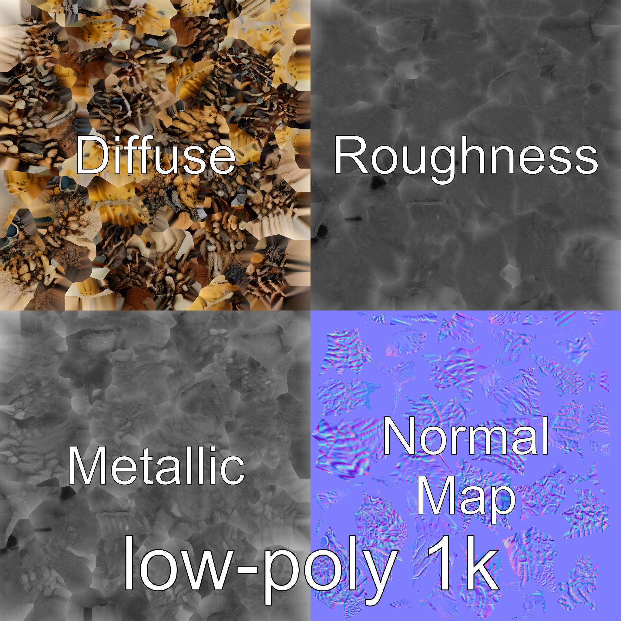 Stonefish Camouflaged Aquatic Creature Model Low-poly 3D model_1