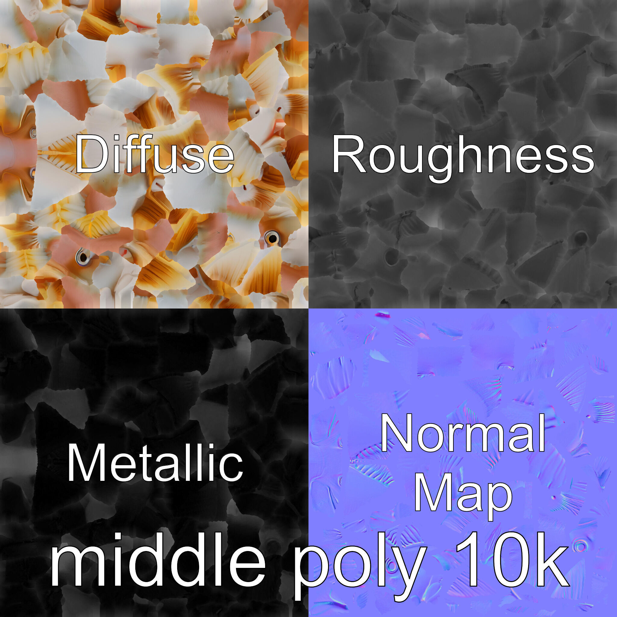 Ocean Sunfish With Flattened Body and Large Fins 3D Model Low-poly 3D model_16