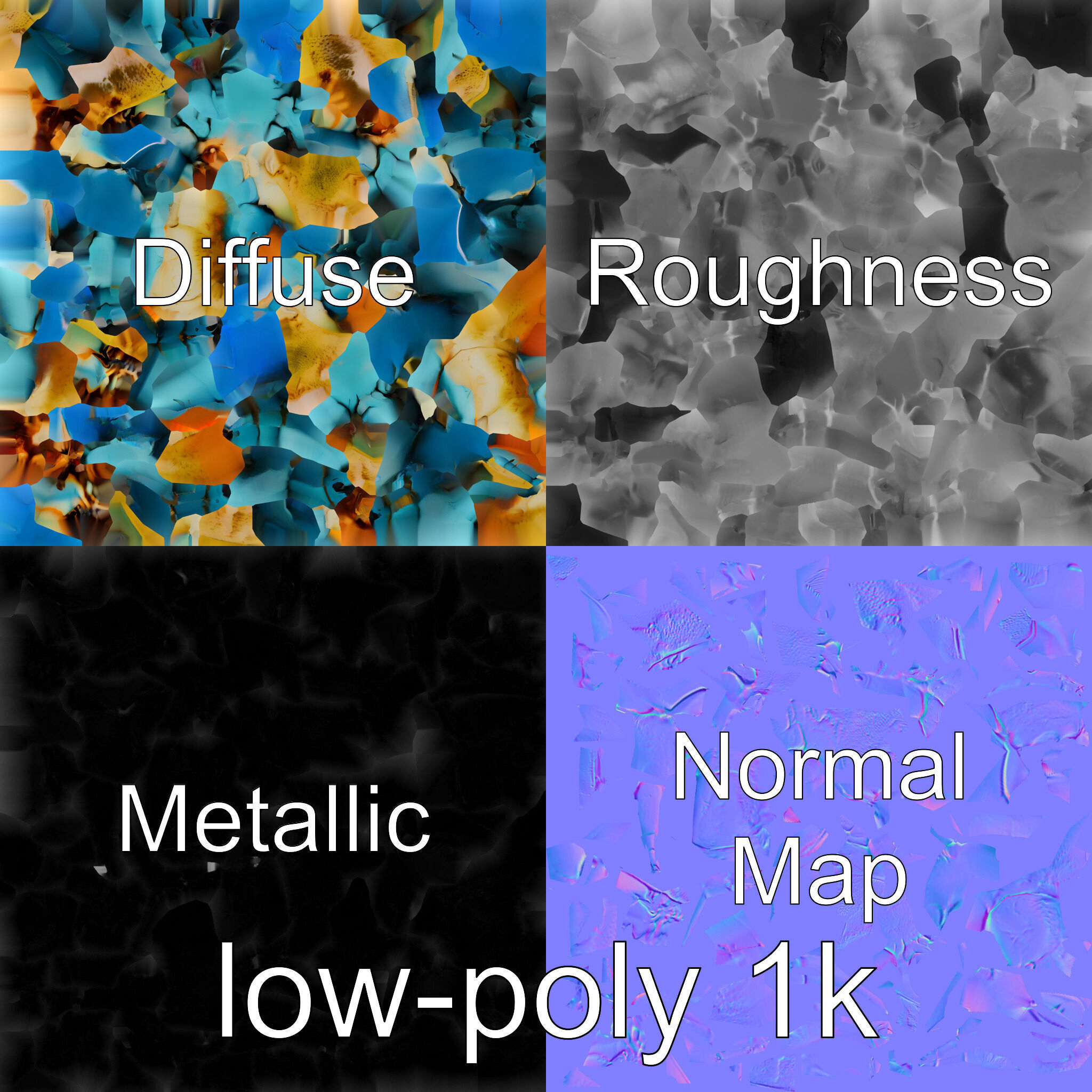 Blue Crab Model with Bright Blue Claws 3D Rendering Low-poly 3D model_1