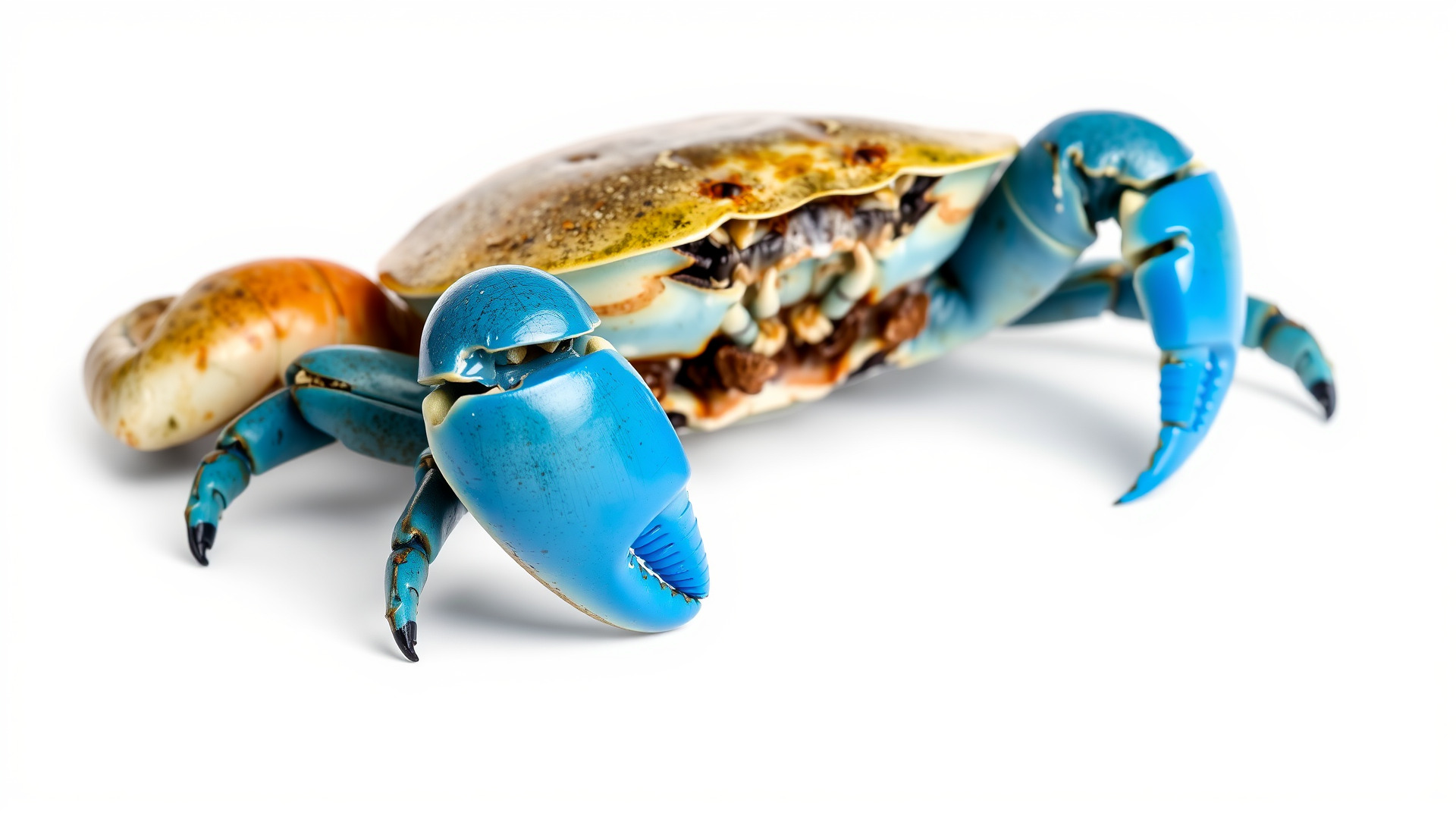 Blue Crab Model with Bright Blue Claws 3D Rendering Low-poly 3D model_3