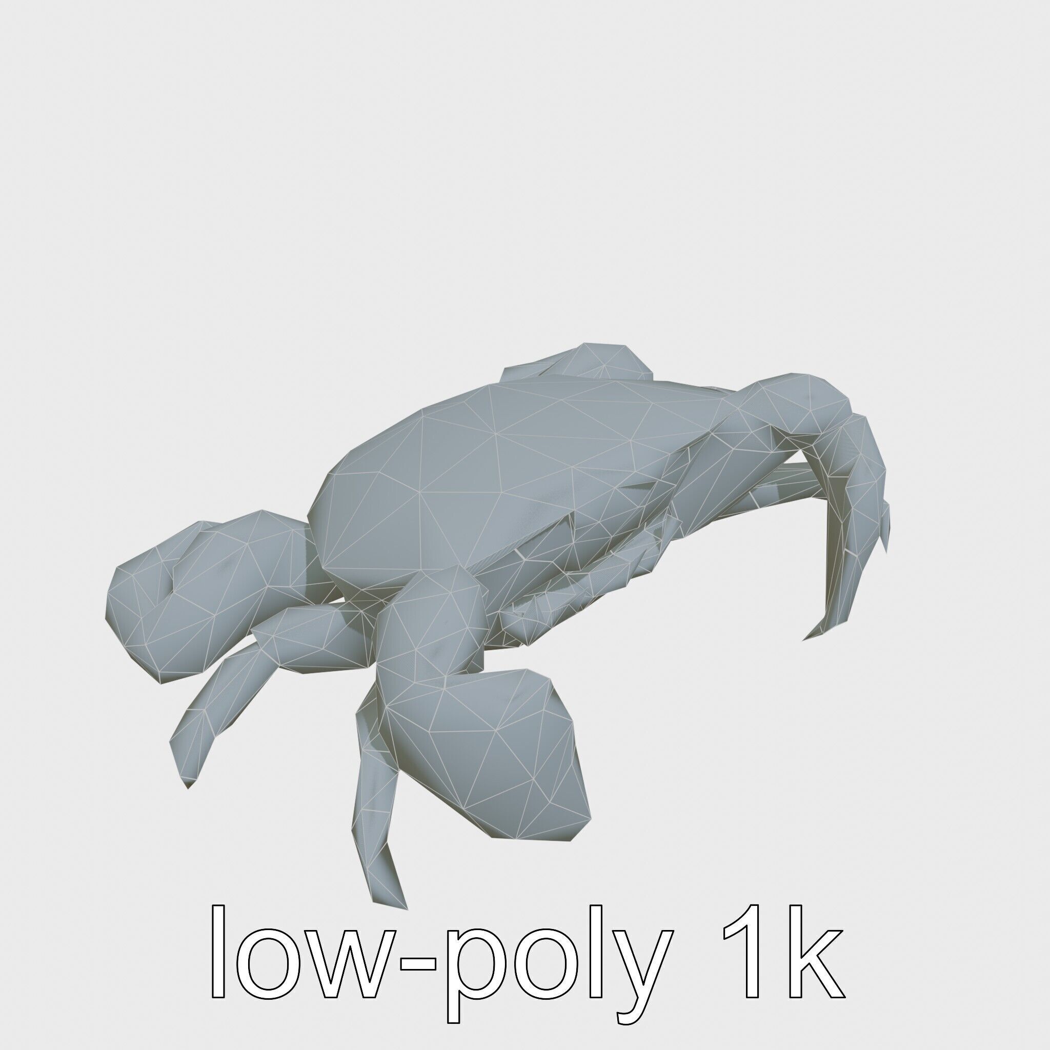 Blue Crab Model with Bright Blue Claws 3D Rendering Low-poly 3D model_28