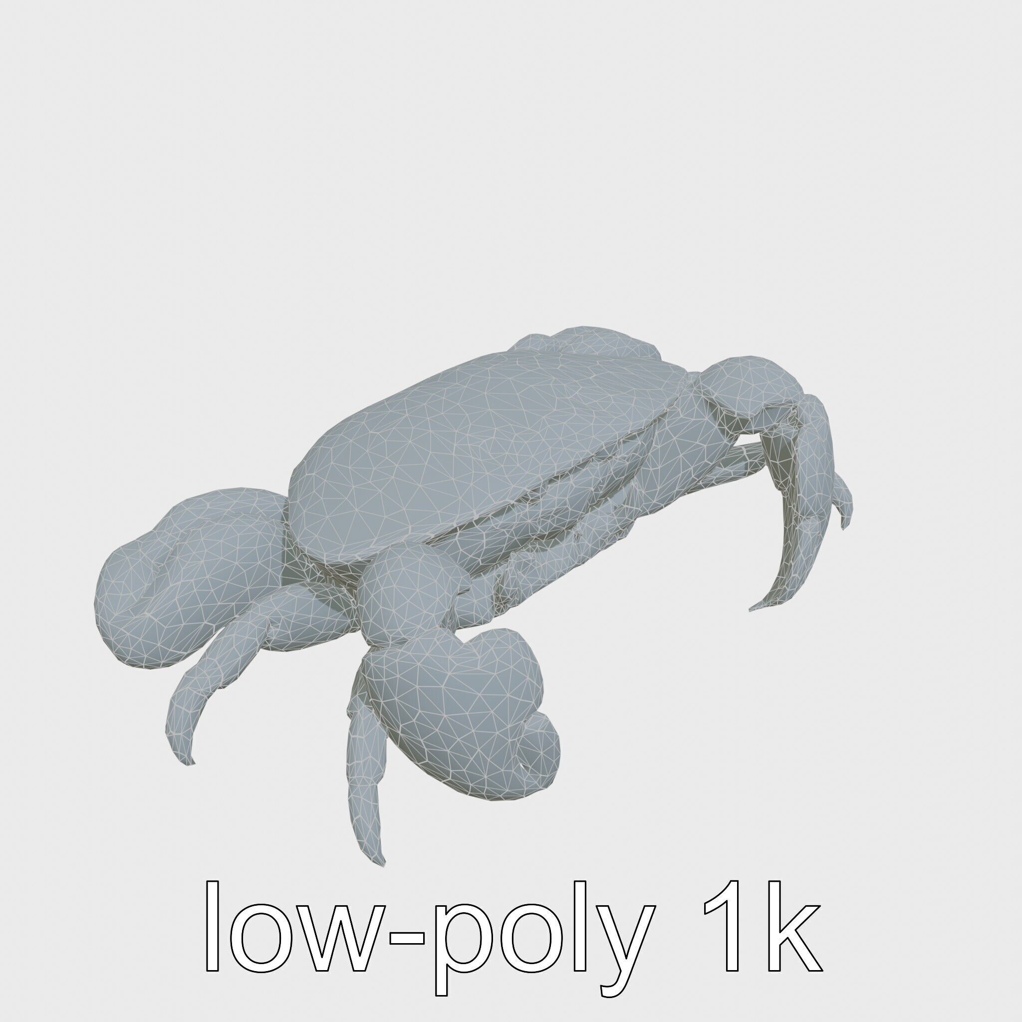 Blue Crab Model with Bright Blue Claws 3D Rendering Low-poly 3D model_23