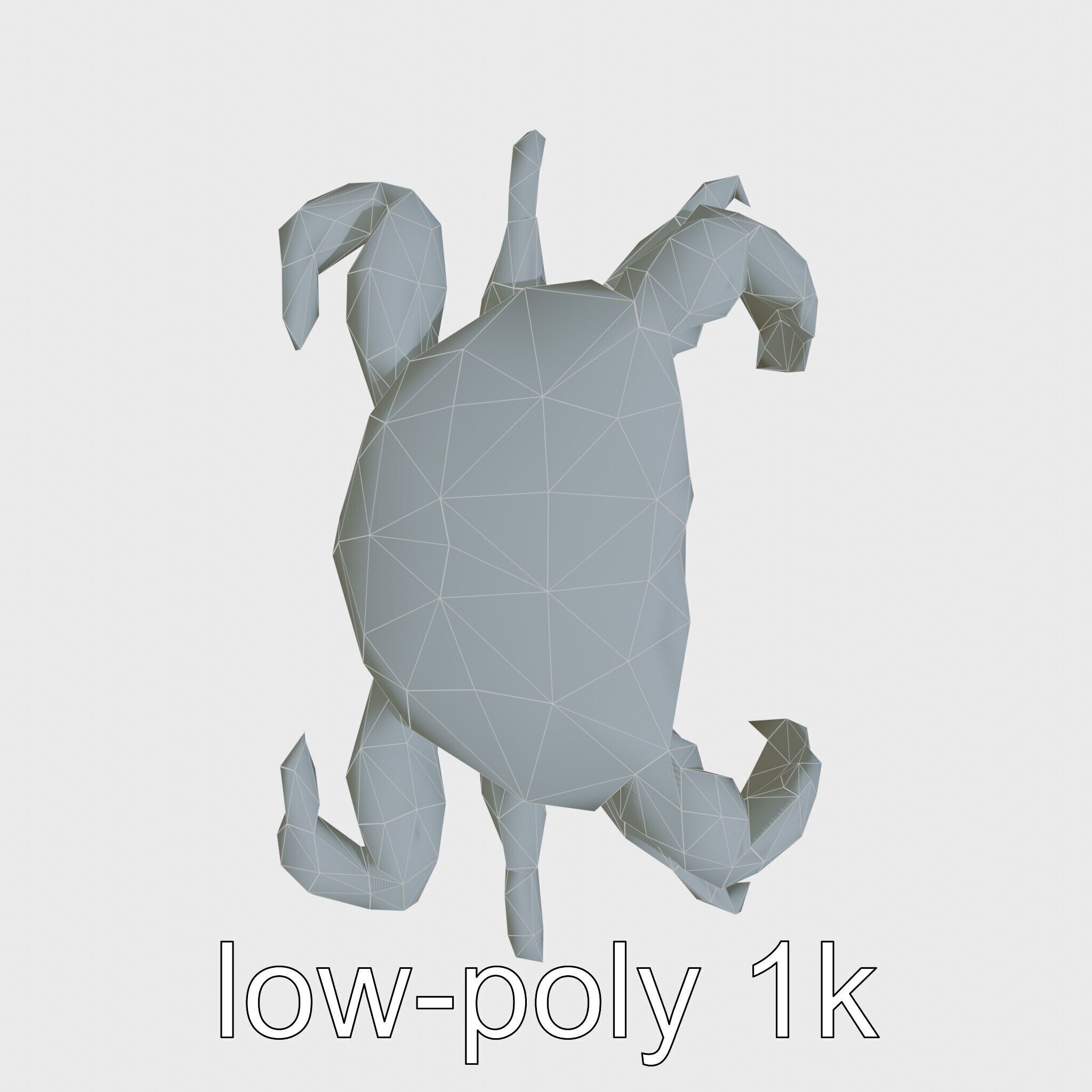 Blue Crab Model with Bright Blue Claws 3D Rendering Low-poly 3D model_11