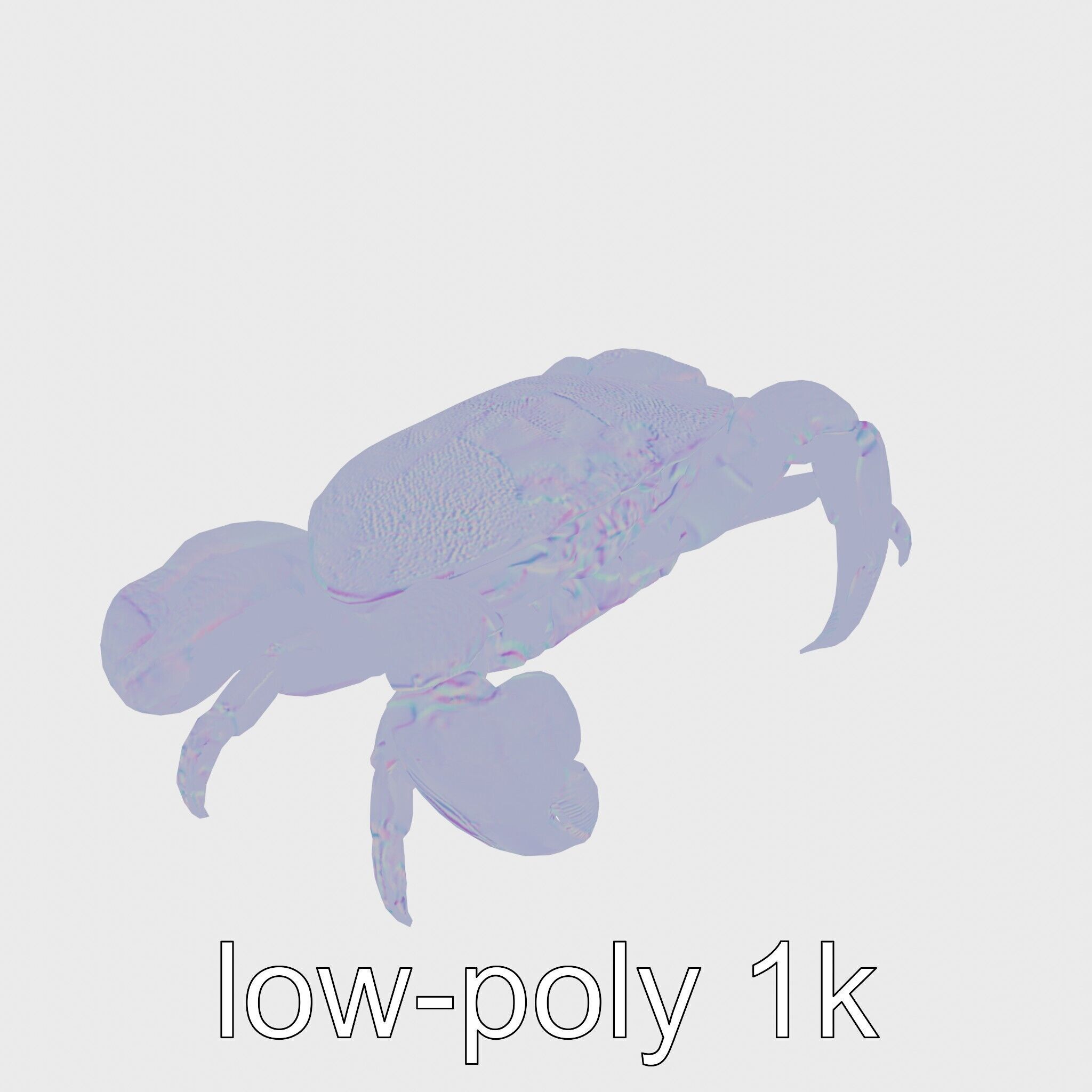 Blue Crab Model with Bright Blue Claws 3D Rendering Low-poly 3D model_15