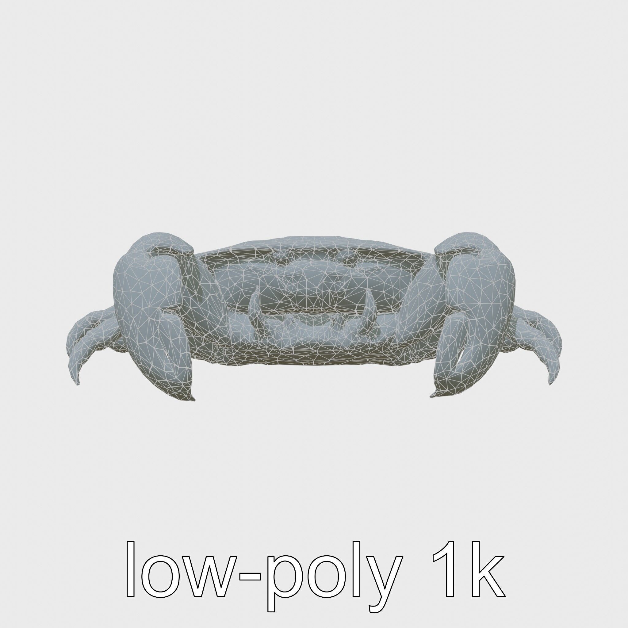 Blue Crab Model with Bright Blue Claws 3D Rendering Low-poly 3D model_6