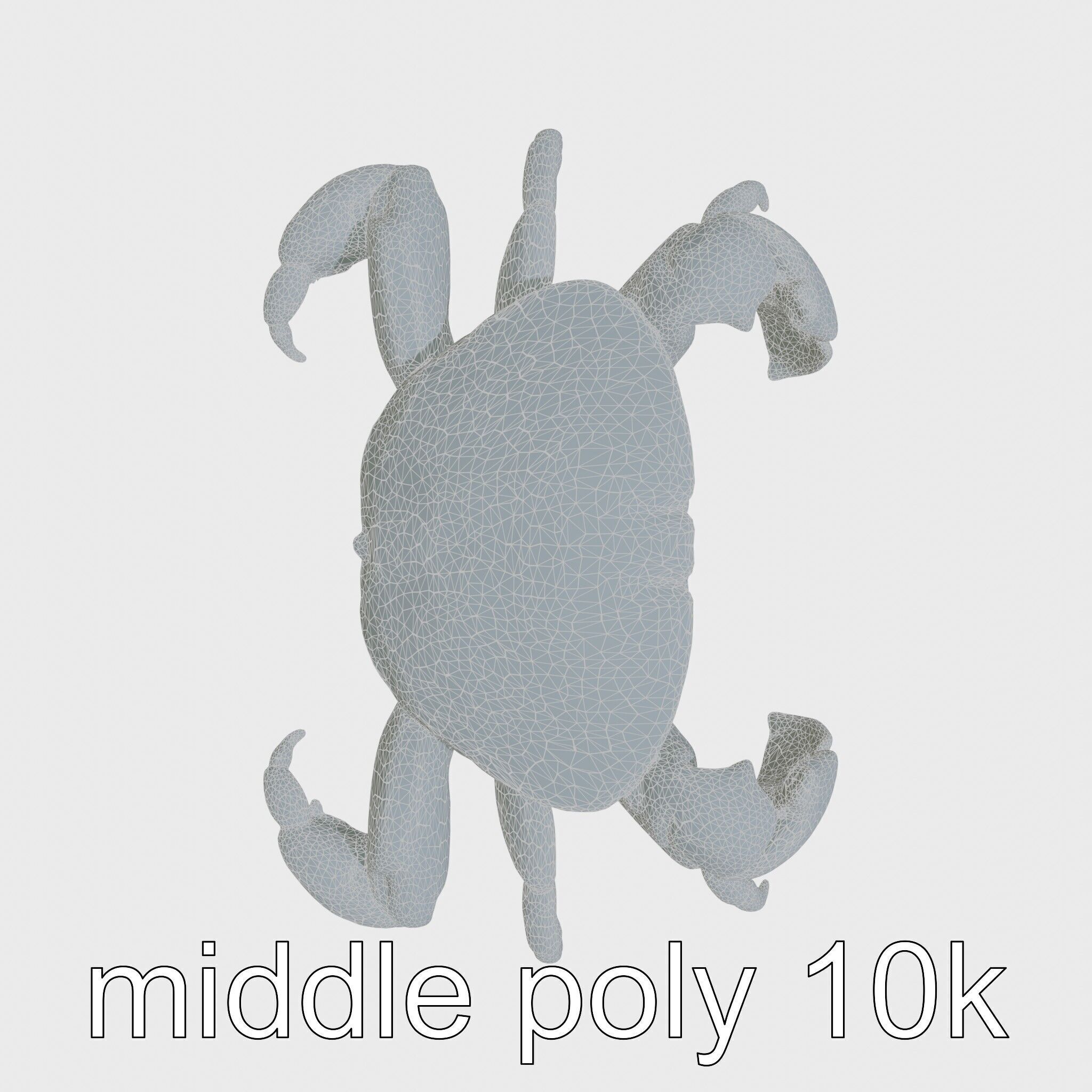 Blue Crab Model with Bright Blue Claws 3D Rendering Low-poly 3D model_22