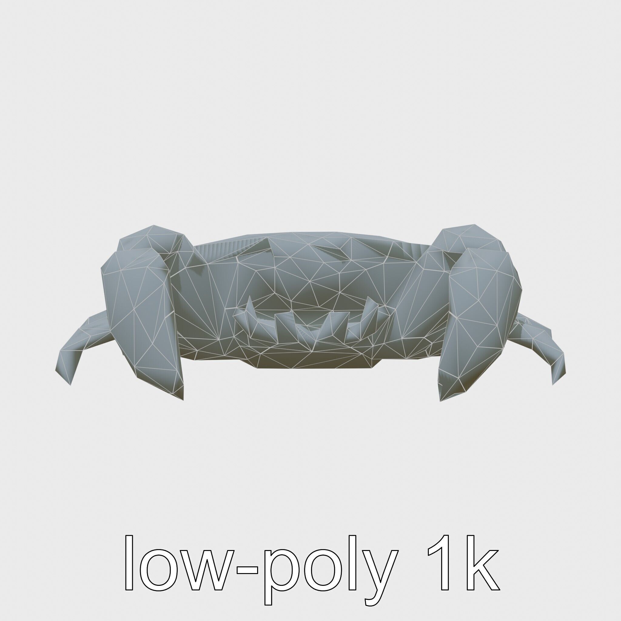 Blue Crab Model with Bright Blue Claws 3D Rendering Low-poly 3D model_14