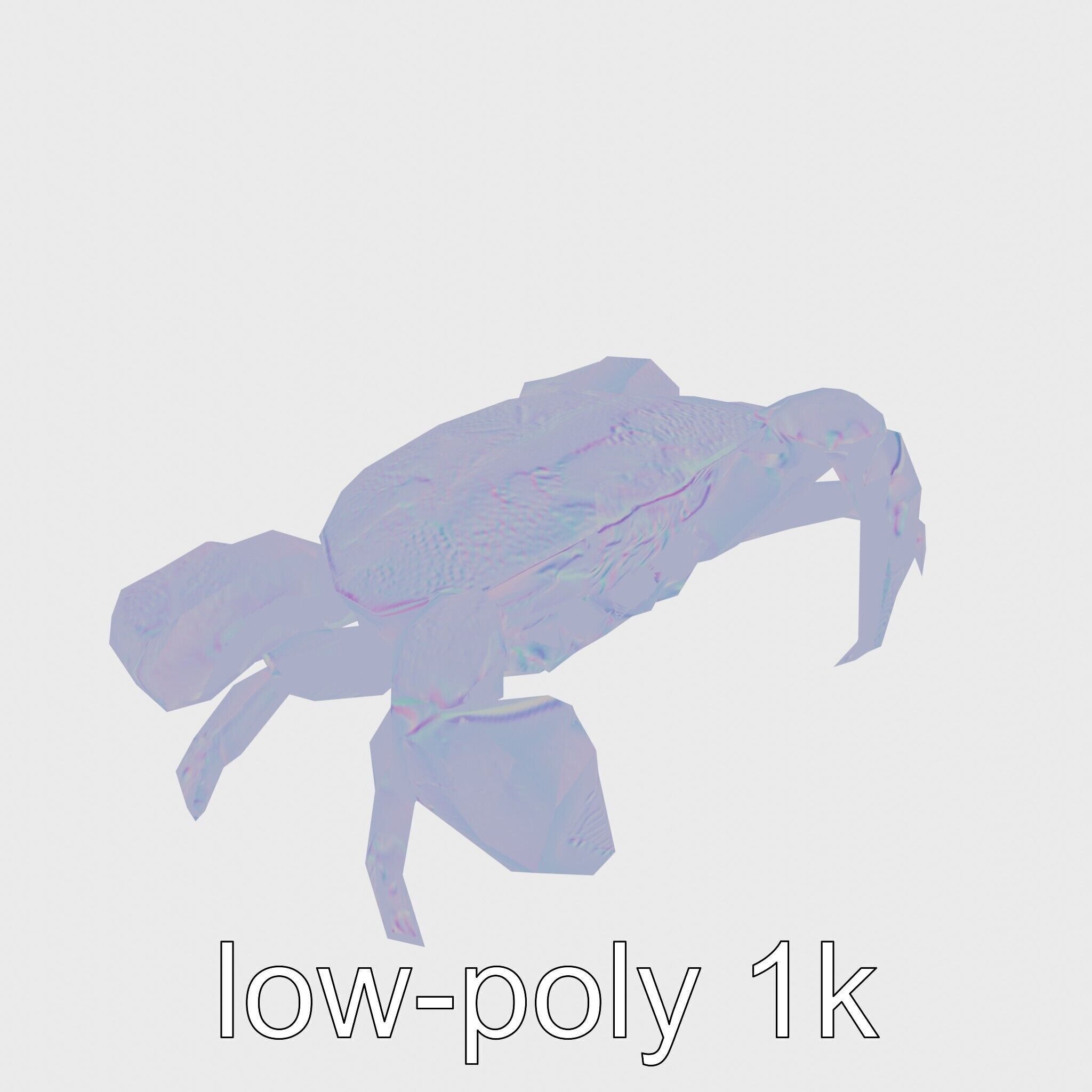 Blue Crab Model with Bright Blue Claws 3D Rendering Low-poly 3D model_16