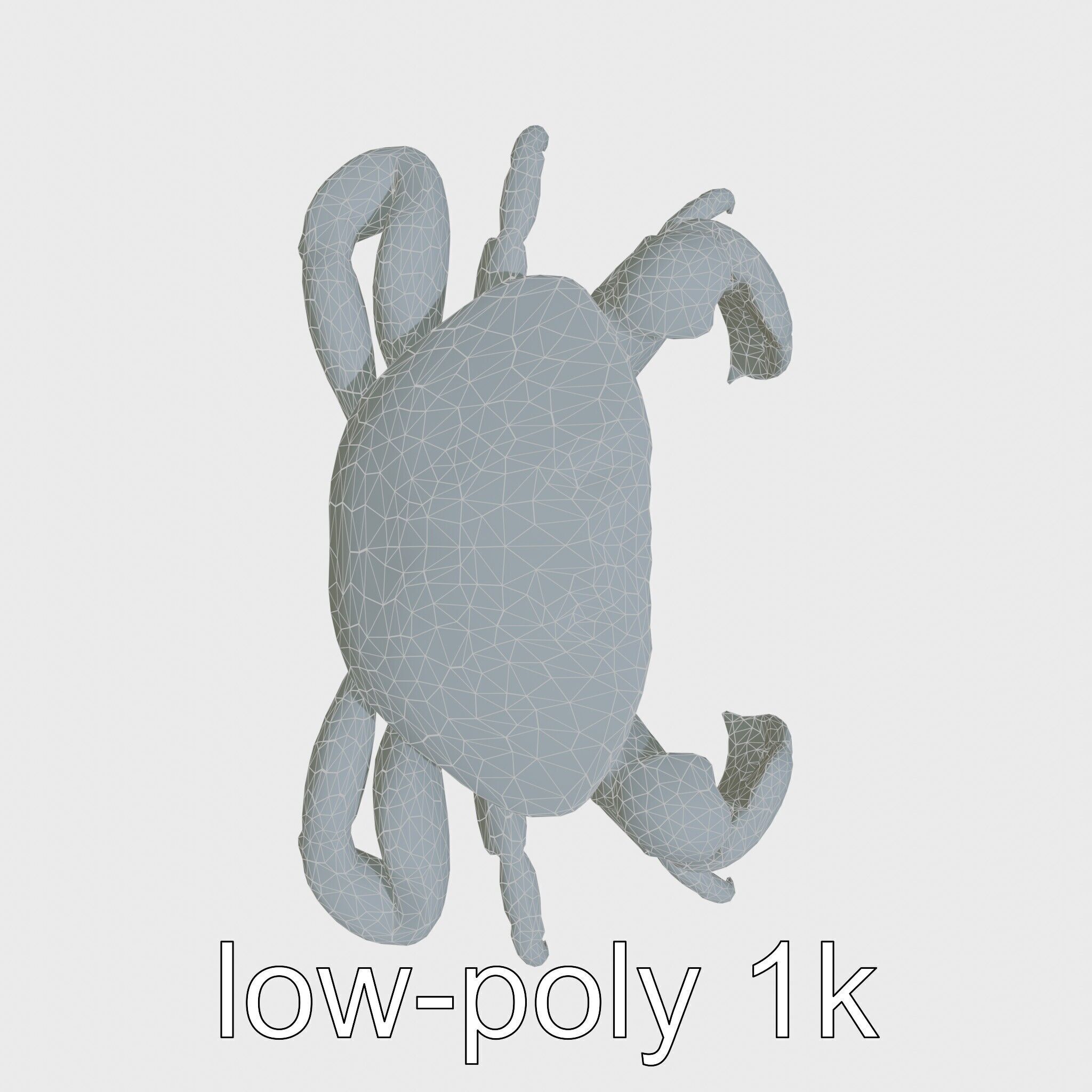 Blue Crab Model with Bright Blue Claws 3D Rendering Low-poly 3D model_10