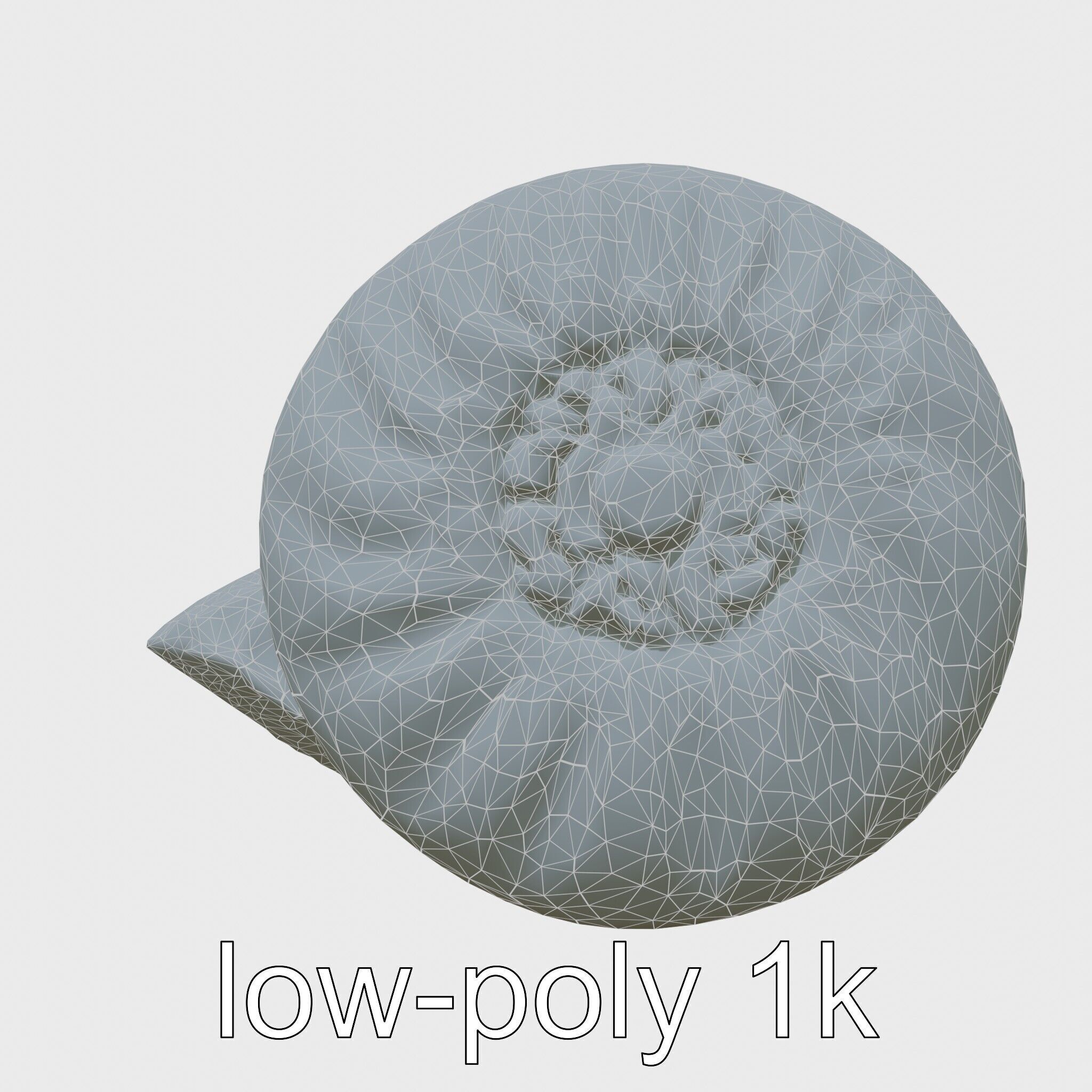 Paper Nautilus Delicate Shell Structure Model Low-poly 3D model_17