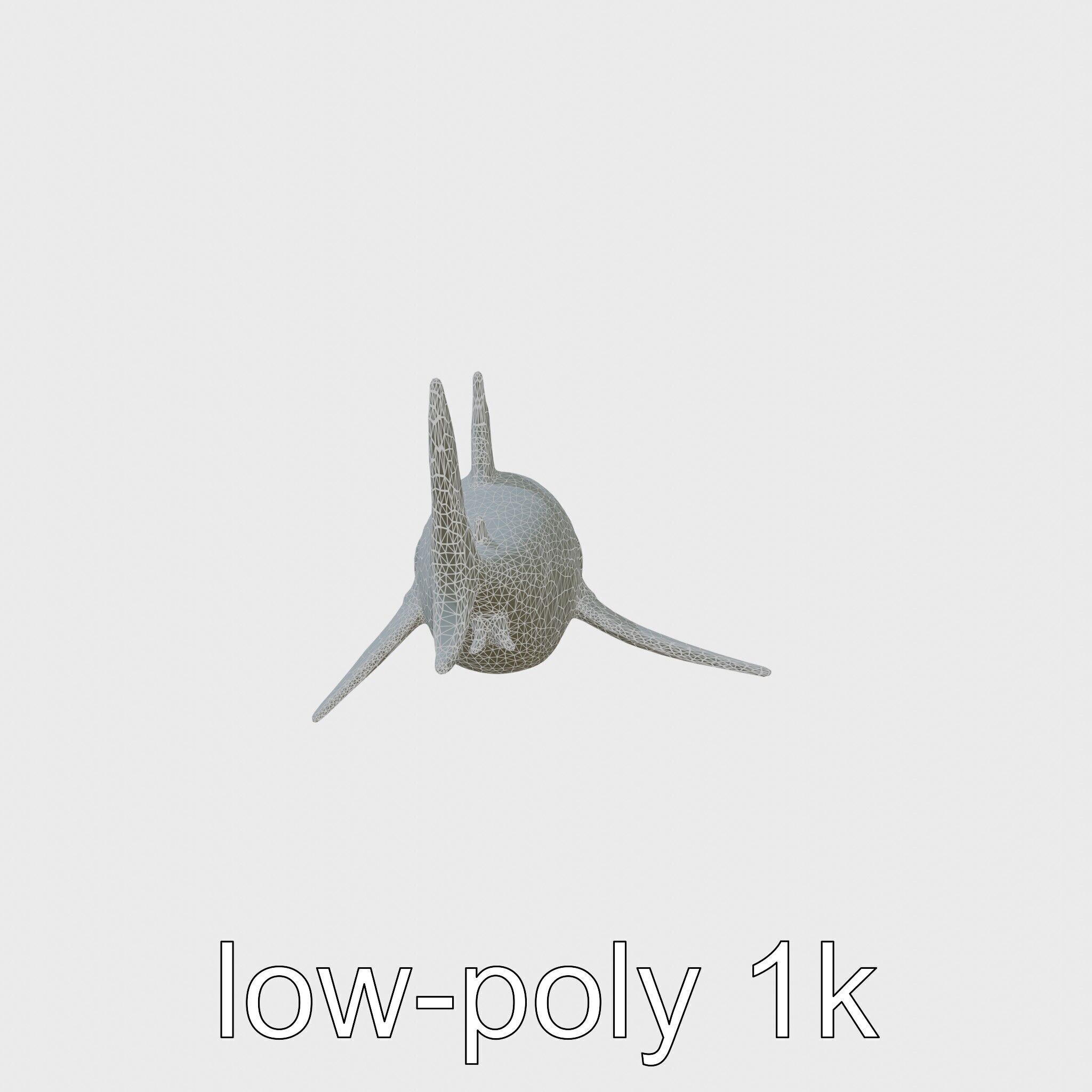 Whitetip Reef Shark 3D Model with White-Tipped Fins Low-poly 3D model_6