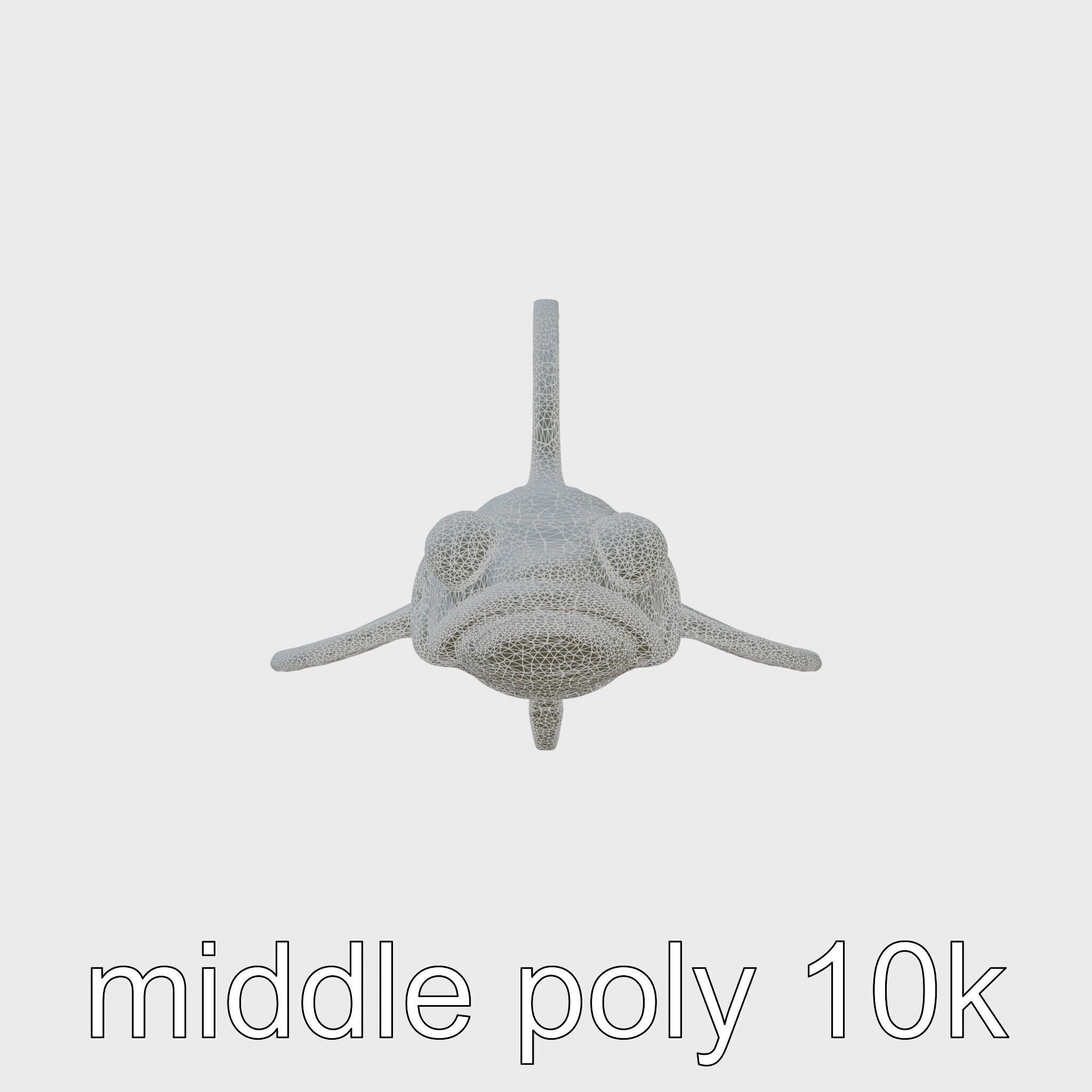 Sea Angel Model with Translucent Wing Design Low-poly 3D model_5