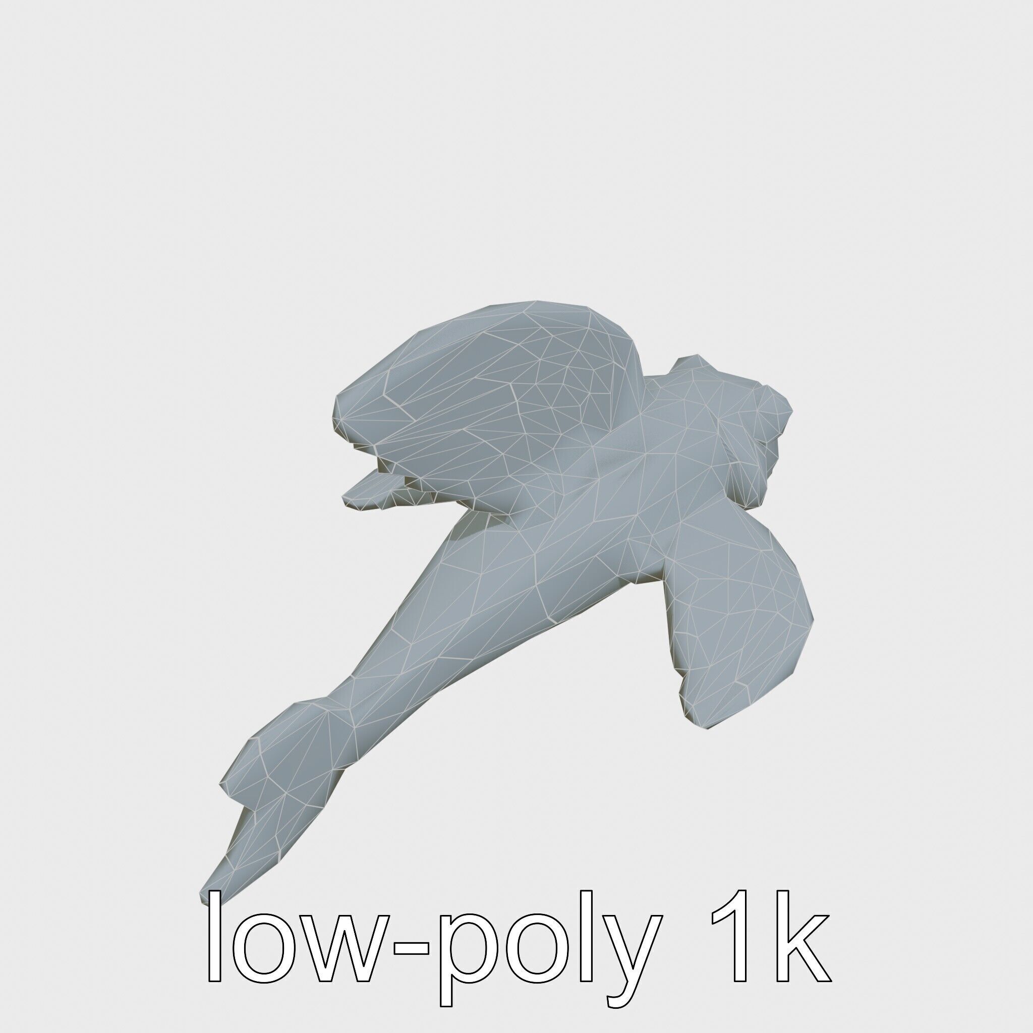 Sea Angel Model with Translucent Wing Design Low-poly 3D model_21