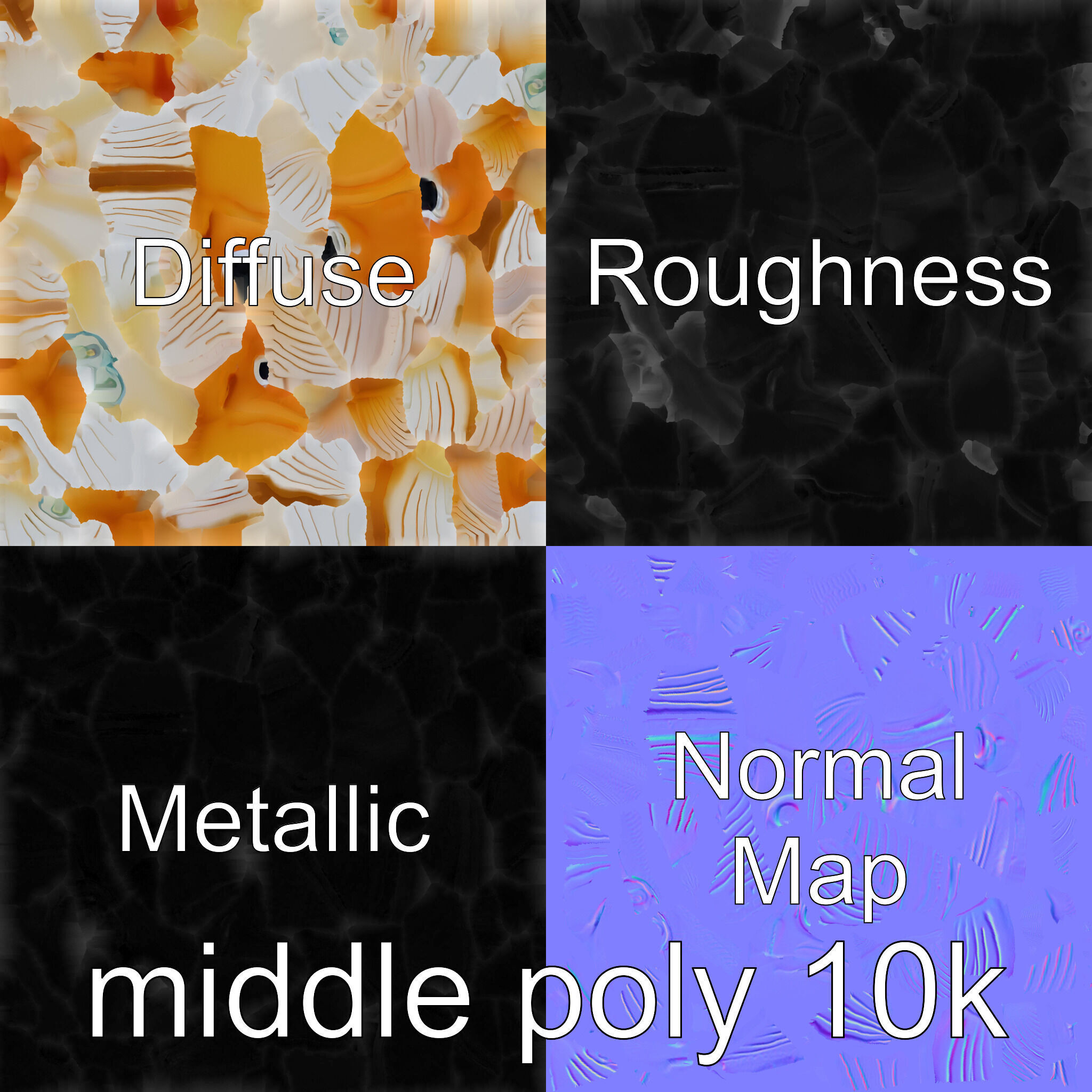 Sea Angel Model with Translucent Wing Design Low-poly 3D model_30