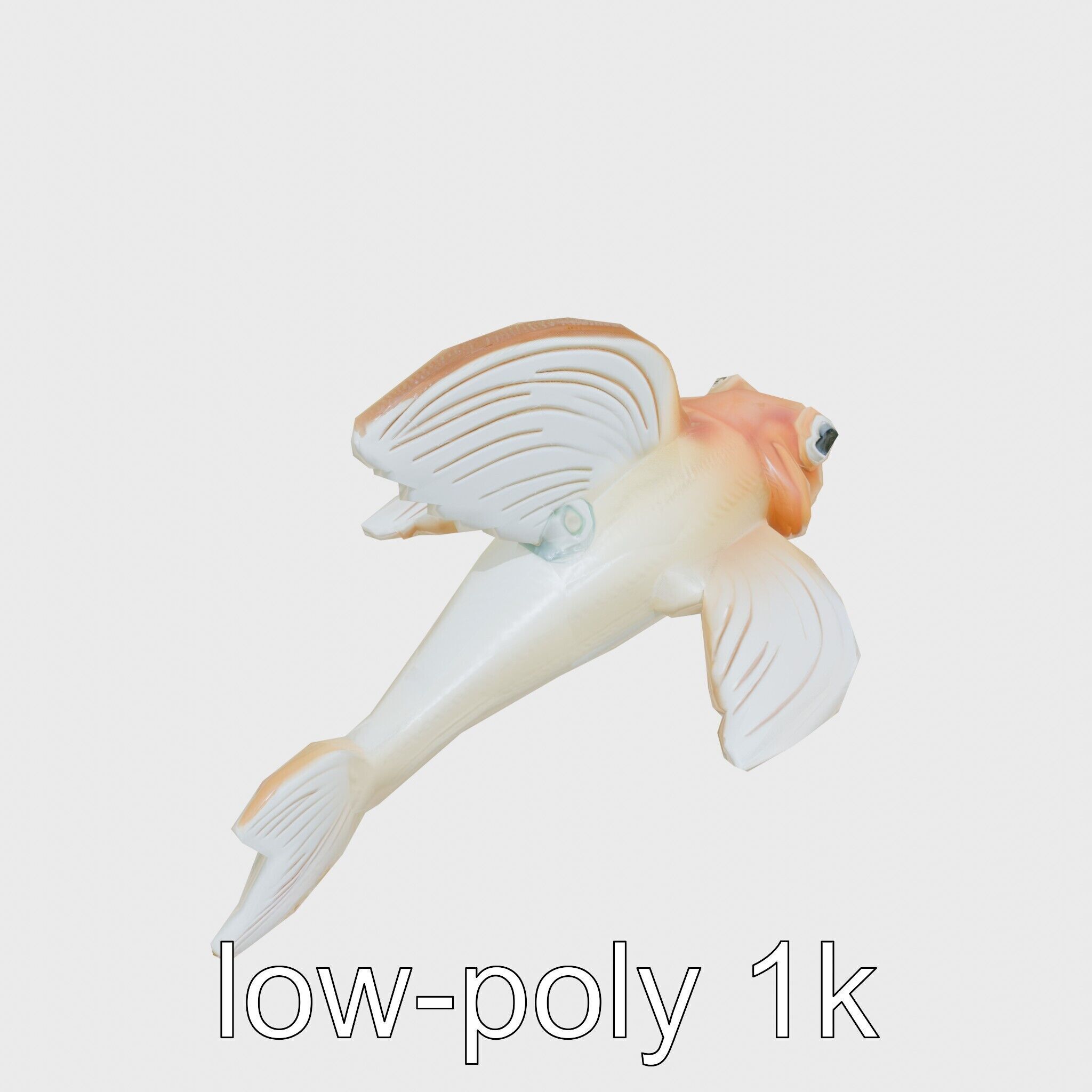Sea Angel Model with Translucent Wing Design Low-poly 3D model_10