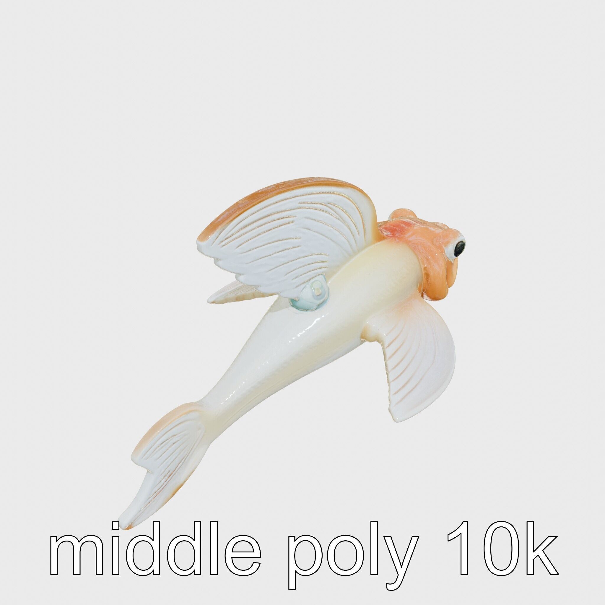 Sea Angel Model with Translucent Wing Design Low-poly 3D model_8