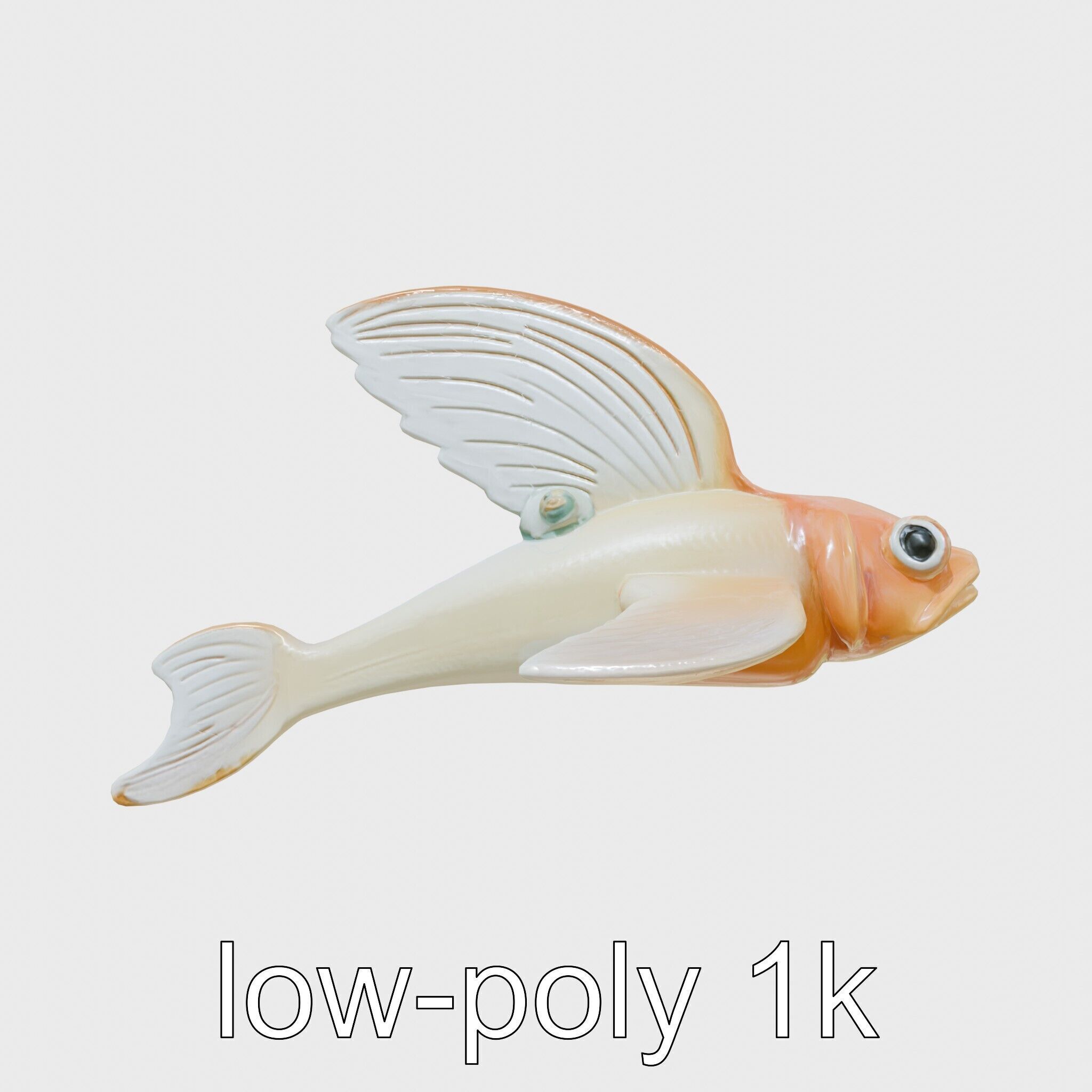 Sea Angel Model with Translucent Wing Design Low-poly 3D model_9