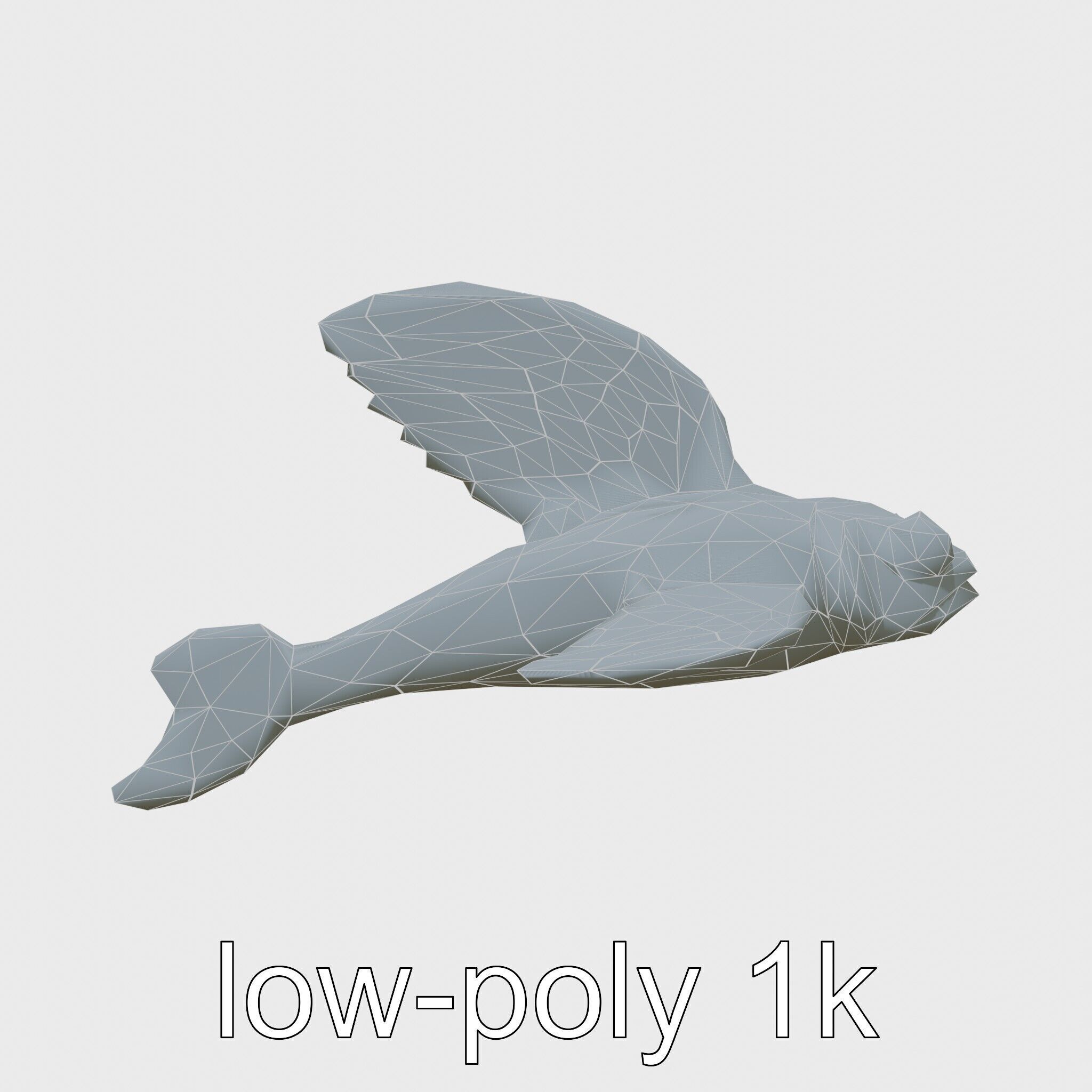 Sea Angel Model with Translucent Wing Design Low-poly 3D model_27