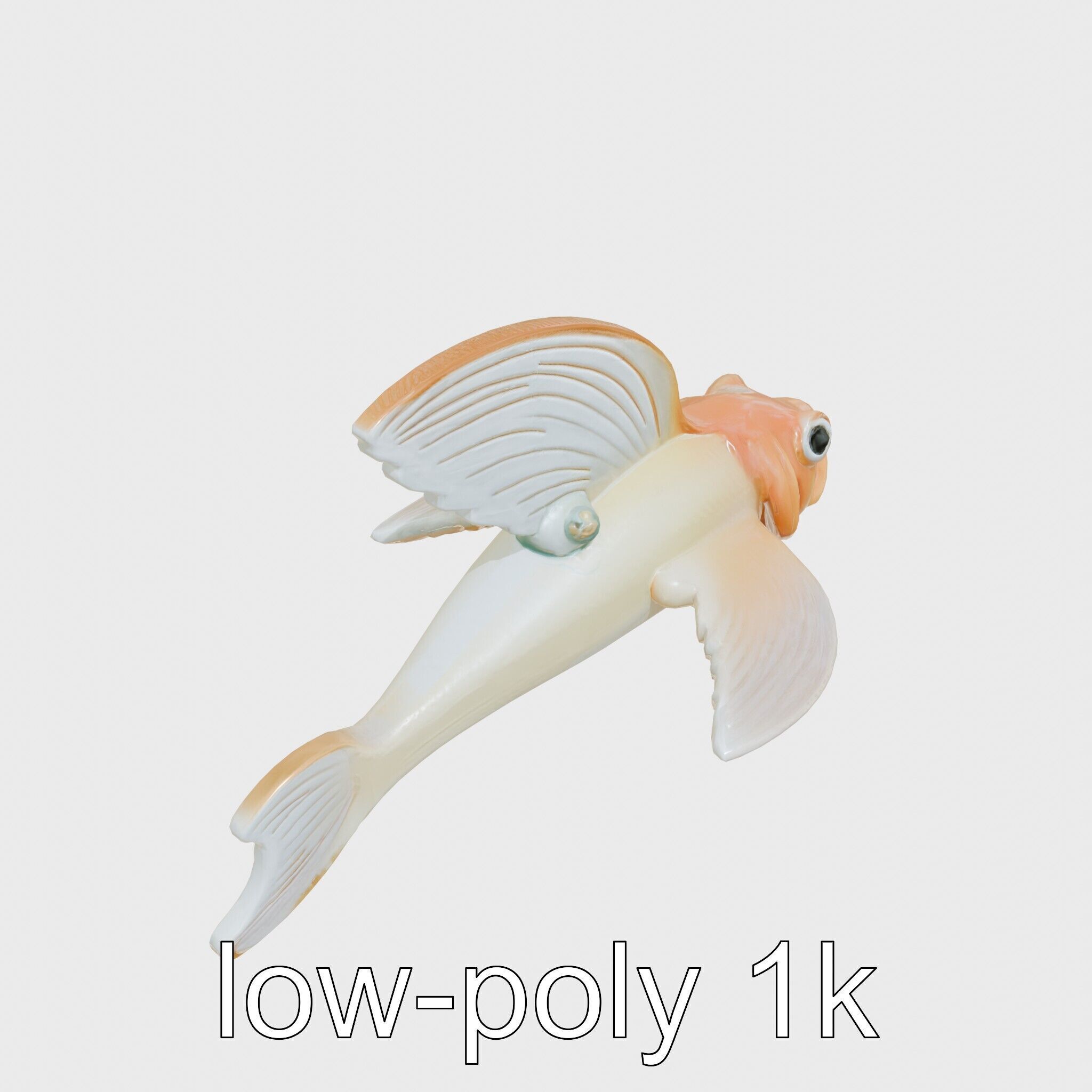 Sea Angel Model with Translucent Wing Design Low-poly 3D model_14