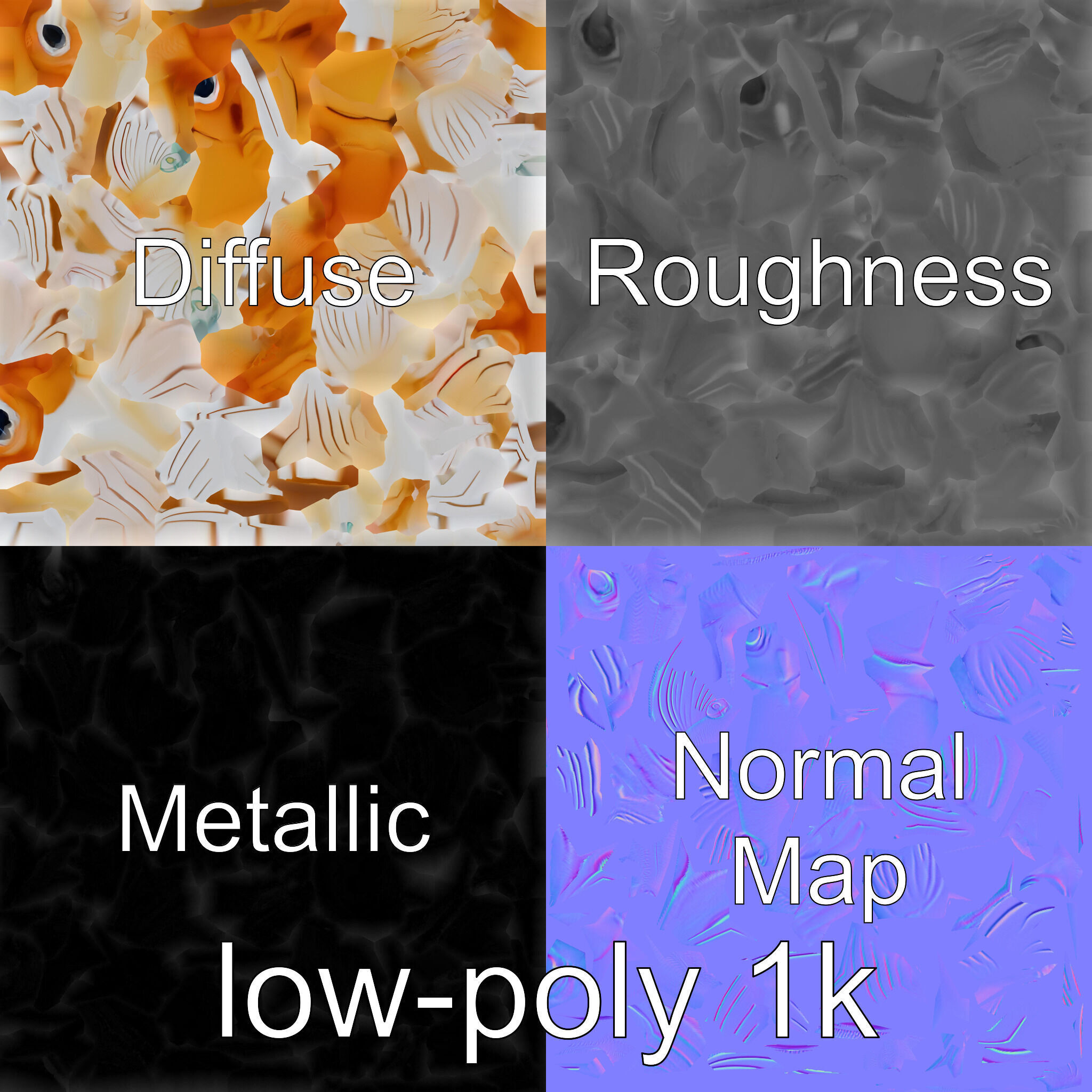 Sea Angel Model with Translucent Wing Design Low-poly 3D model_1