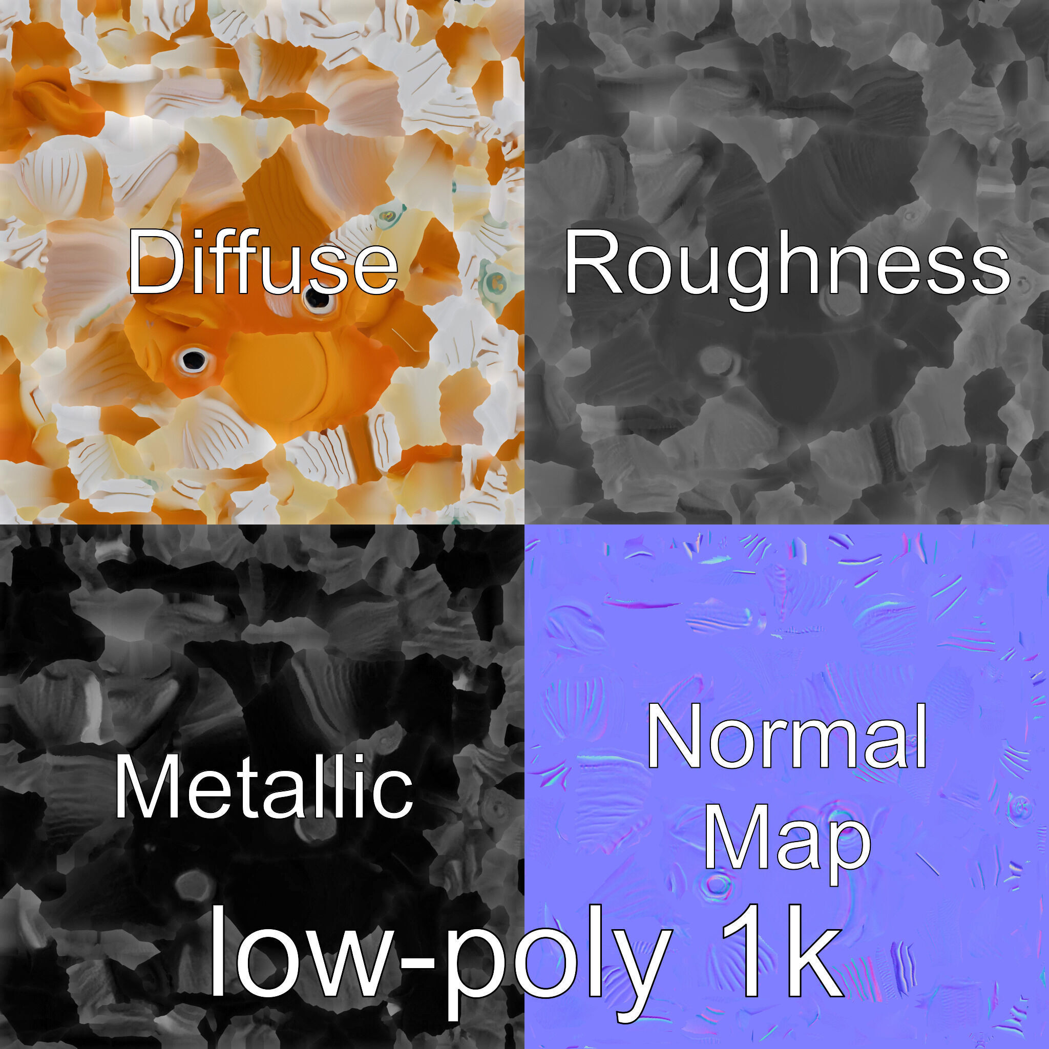 Sea Angel Model with Translucent Wing Design Low-poly 3D model_29