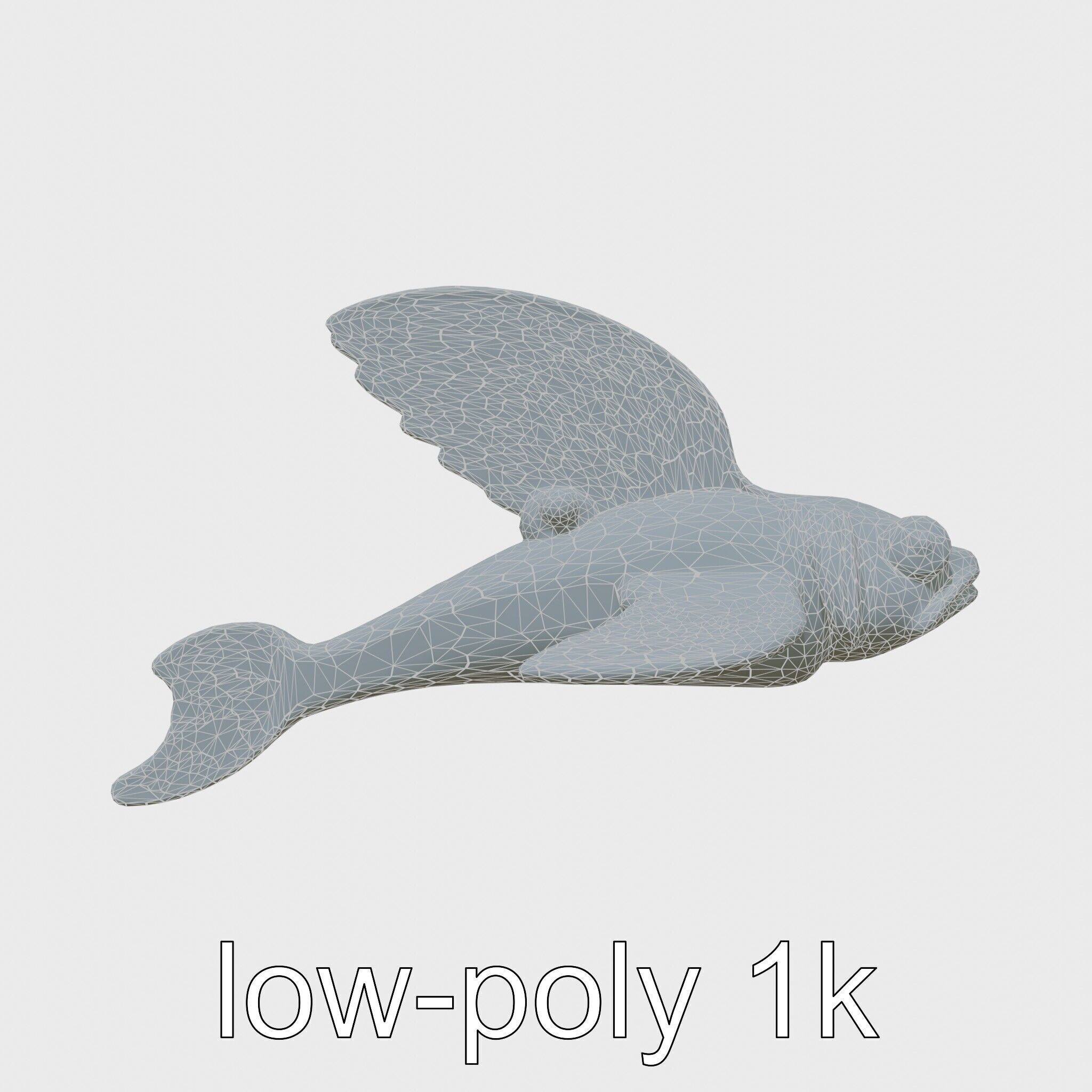 Sea Angel Model with Translucent Wing Design Low-poly 3D model_28