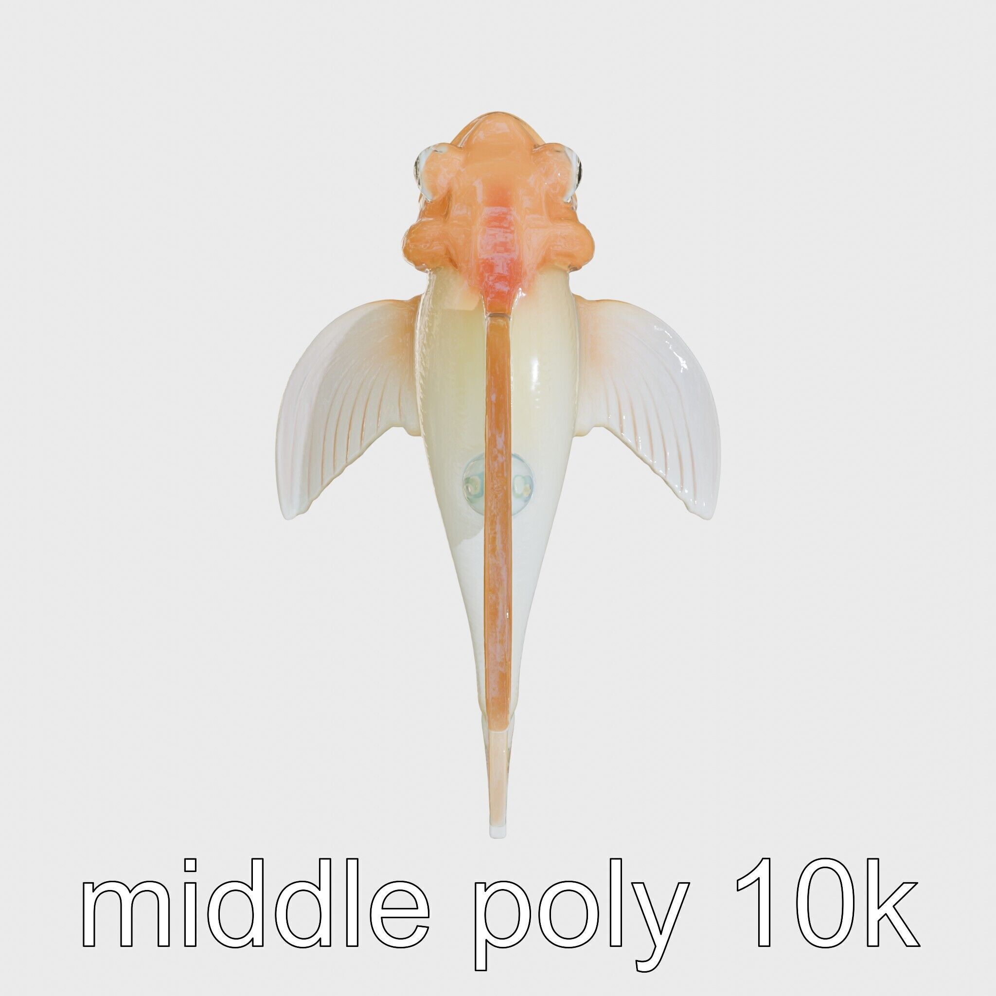 Sea Angel Model with Translucent Wing Design Low-poly 3D model_23