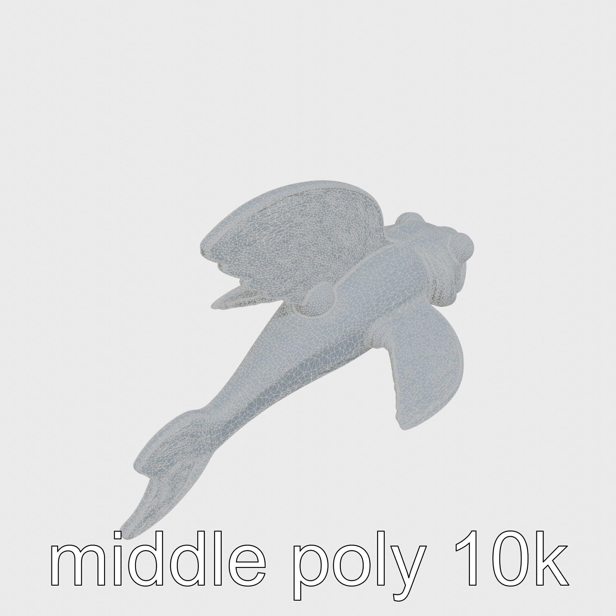 Sea Angel Model with Translucent Wing Design Low-poly 3D model_22