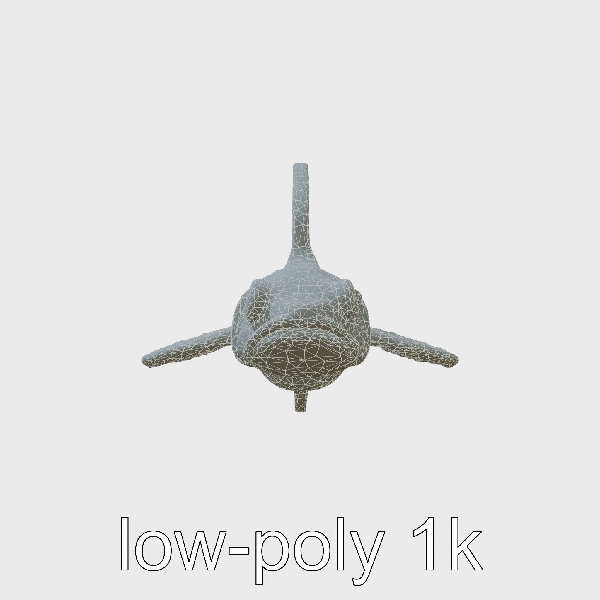 Sea Angel Model with Translucent Wing Design Low-poly 3D model_6