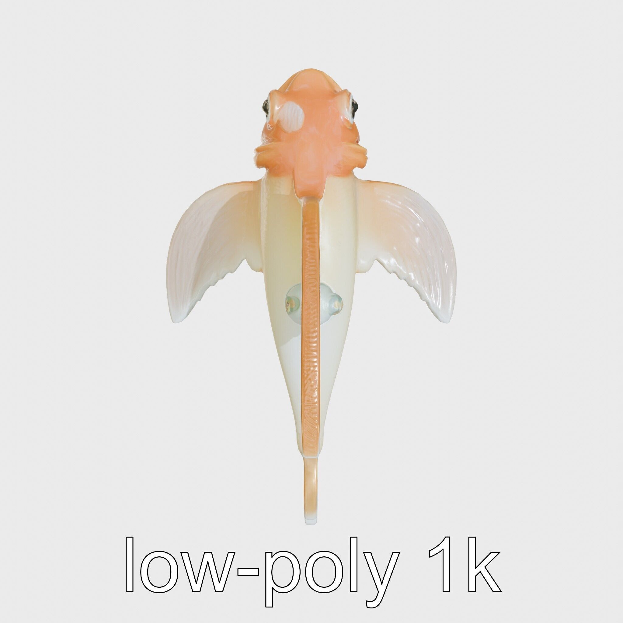 Sea Angel Model with Translucent Wing Design Low-poly 3D model_11