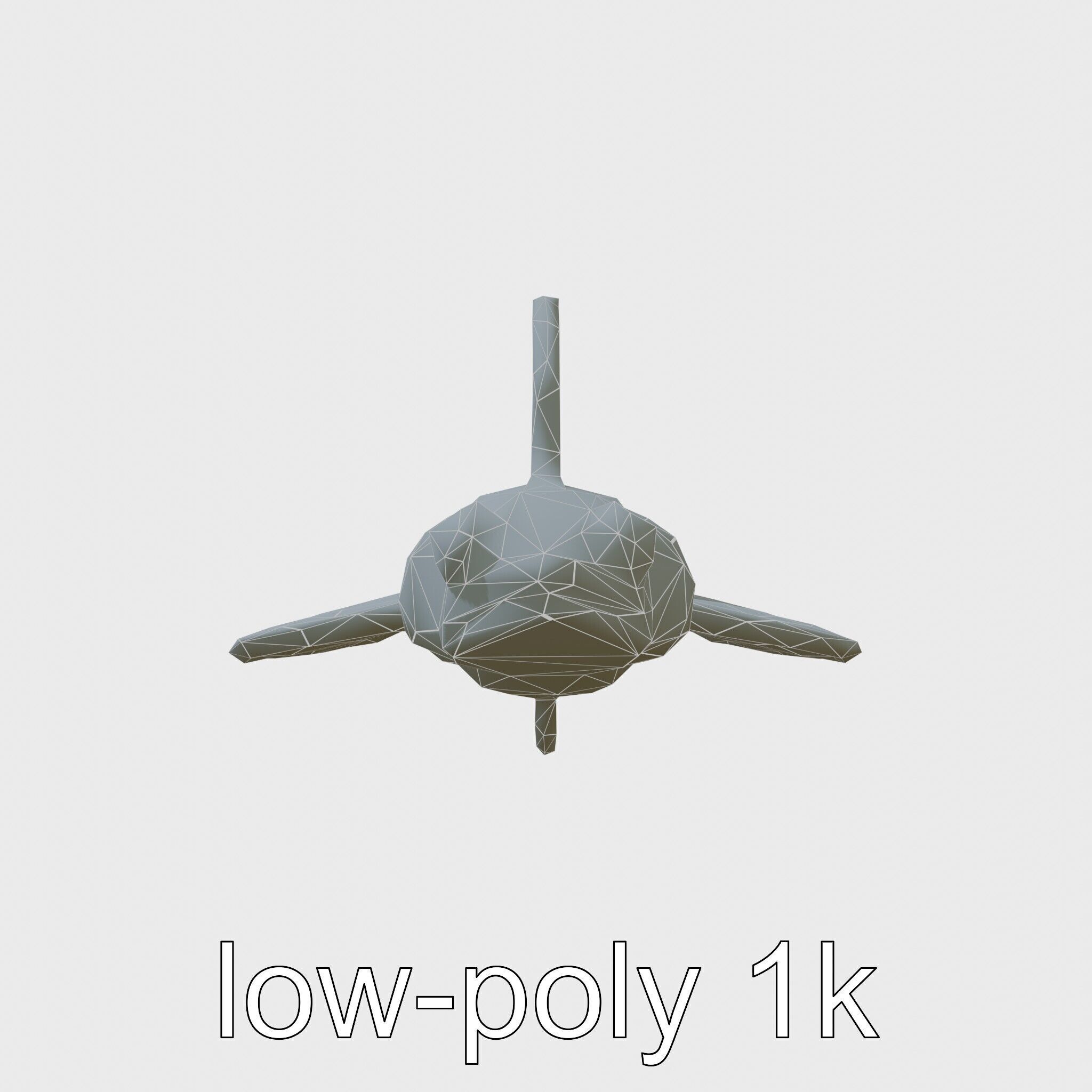 Sea Angel Model with Translucent Wing Design Low-poly 3D model_7