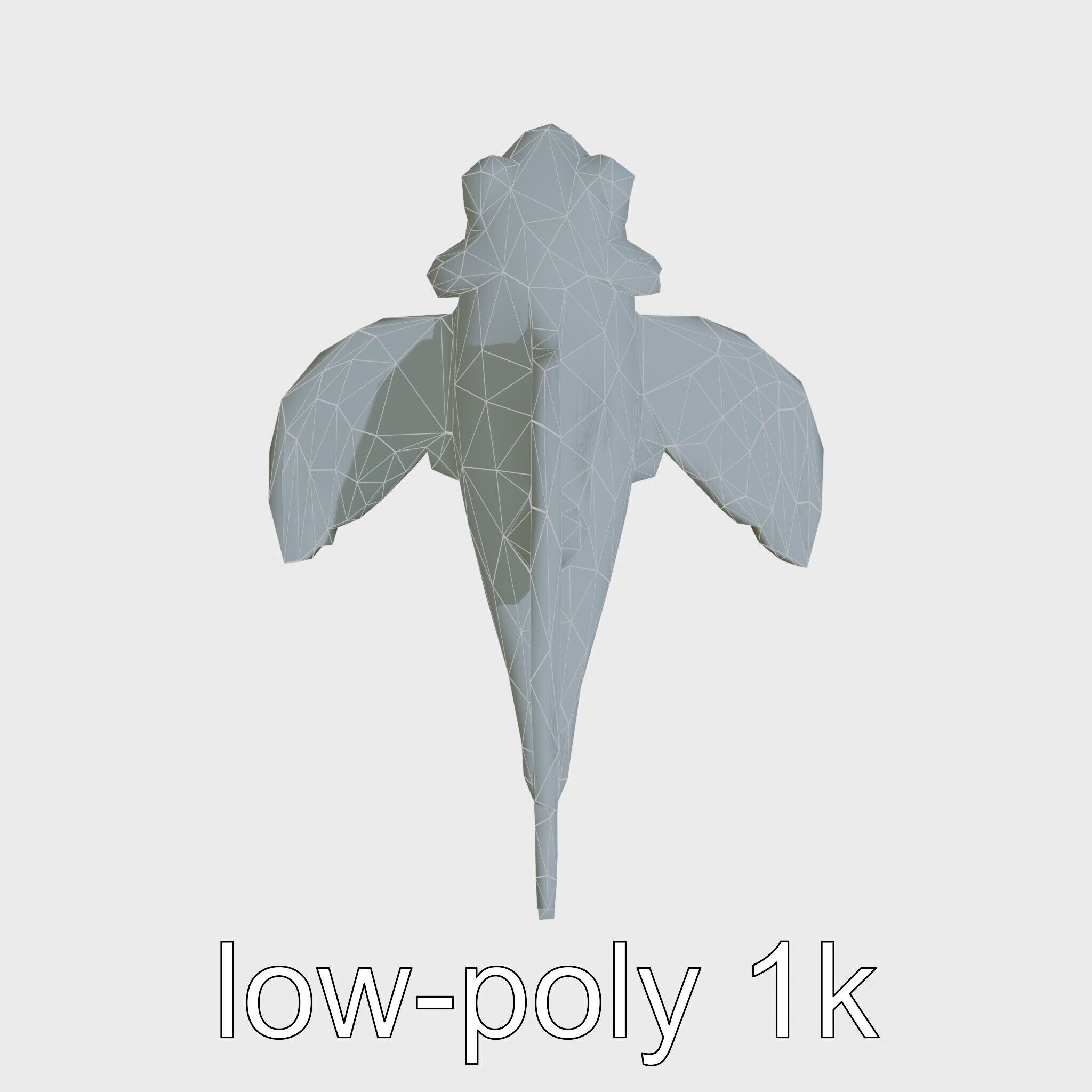 Sea Angel Model with Translucent Wing Design Low-poly 3D model_18