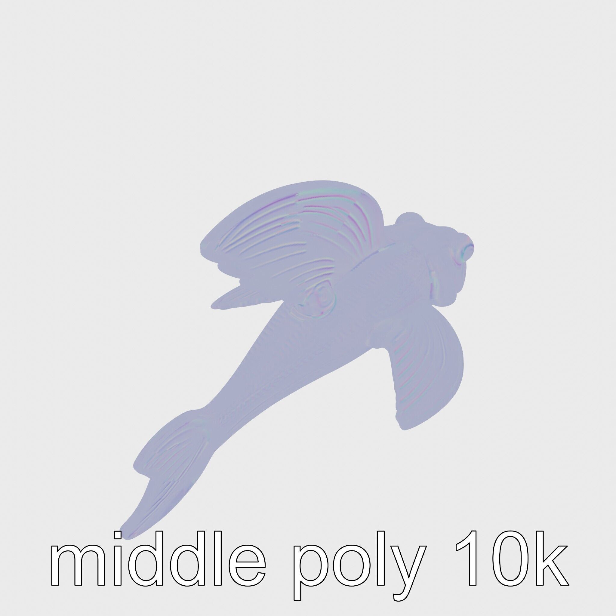 Sea Angel Model with Translucent Wing Design Low-poly 3D model_15