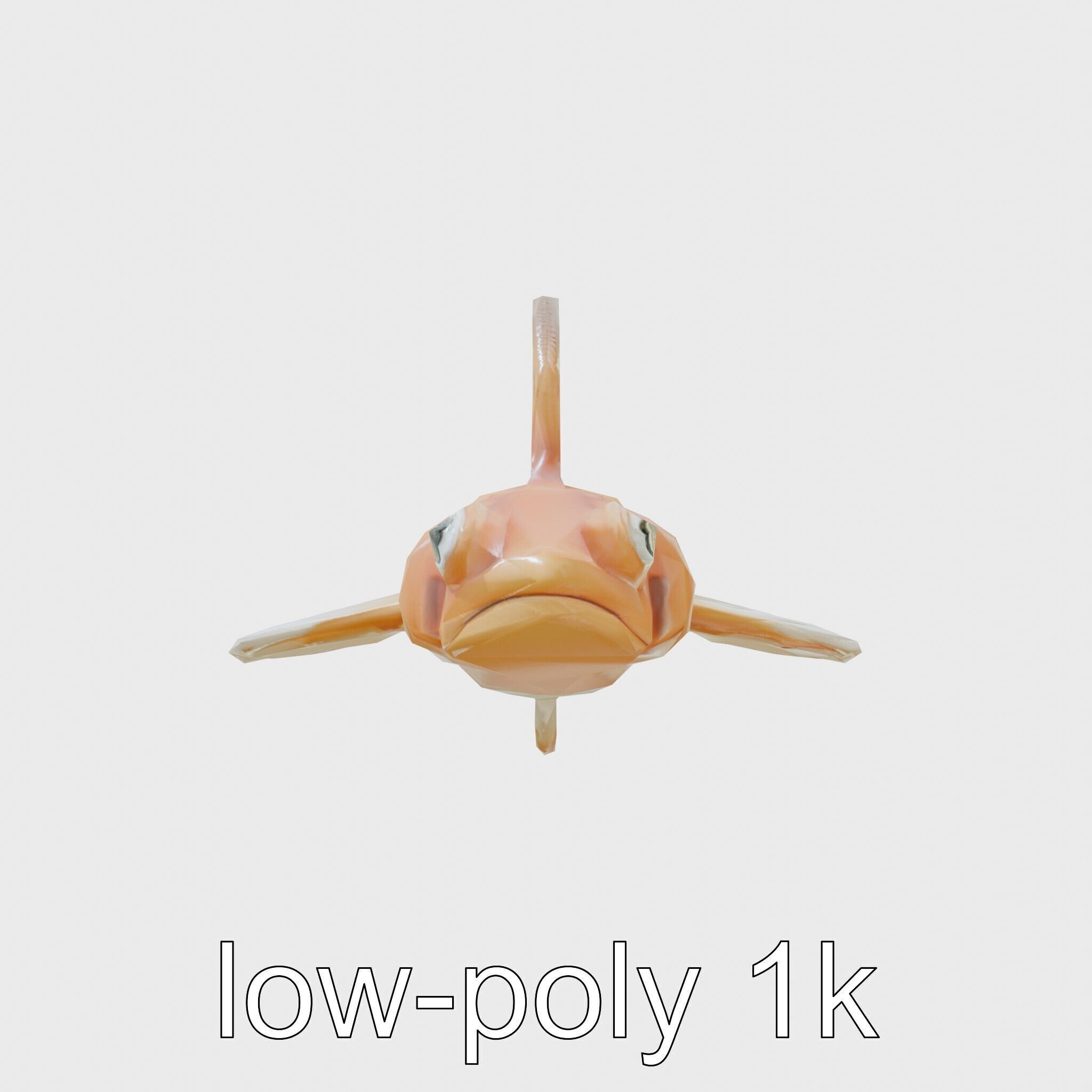Sea Angel Model with Translucent Wing Design Low-poly 3D model_4