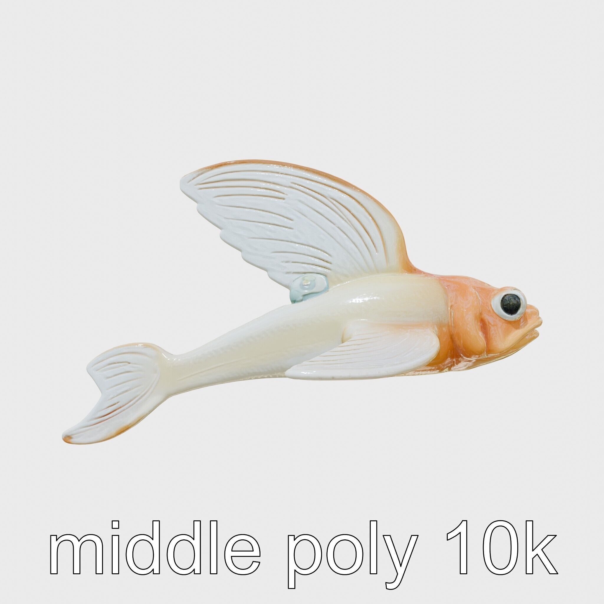 Sea Angel Model with Translucent Wing Design Low-poly 3D model_25
