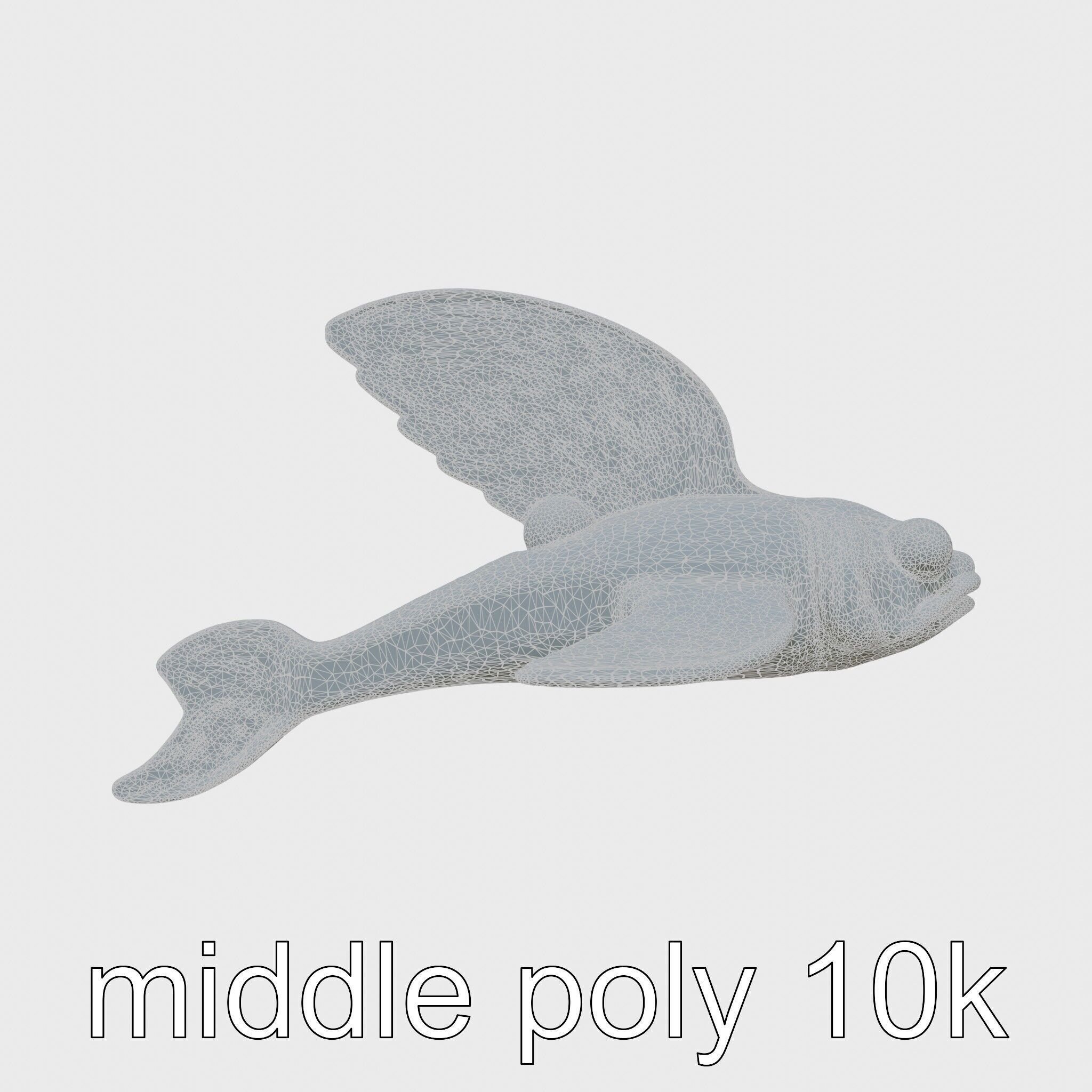 Sea Angel Model with Translucent Wing Design Low-poly 3D model_16