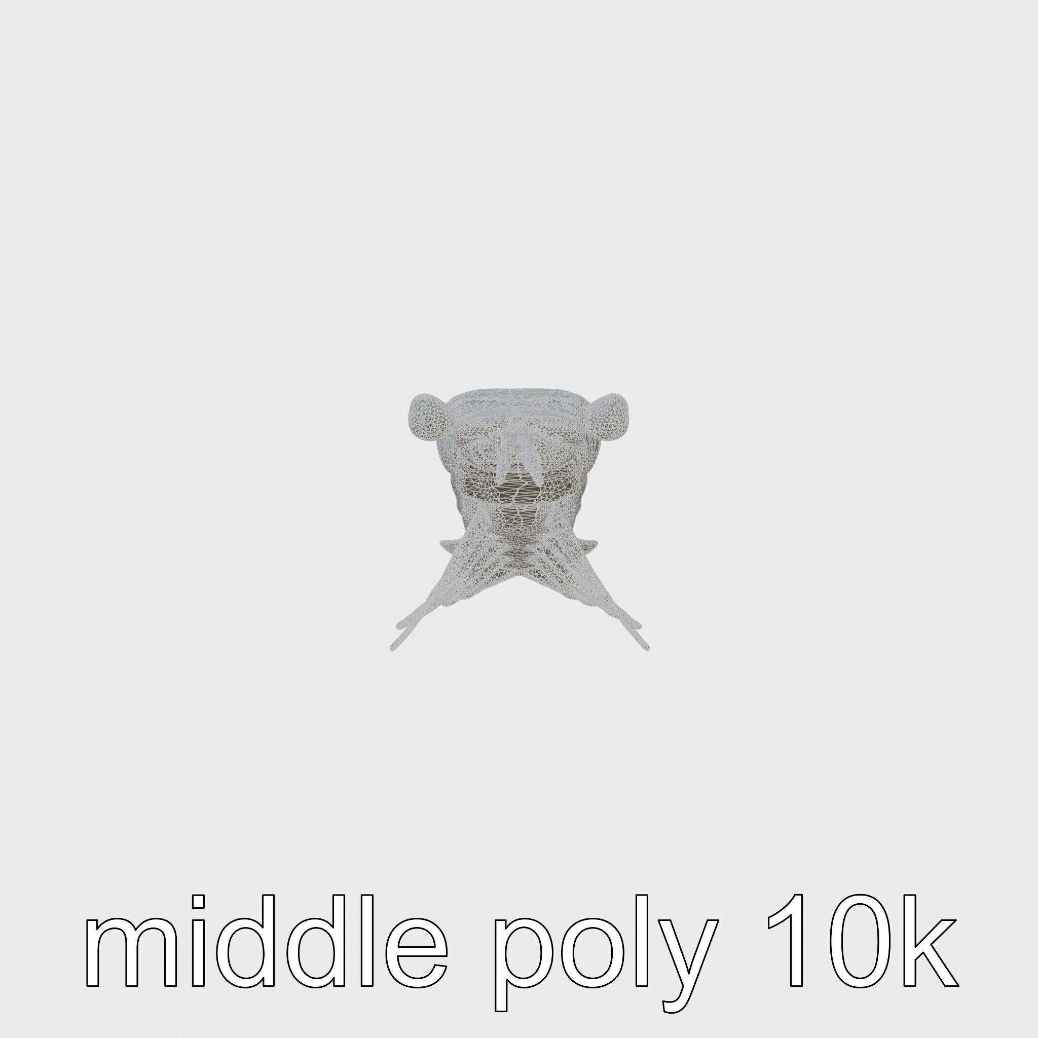 Colorful Marine Flatworm Model with Sensory Tentacles Low-poly 3D model_18