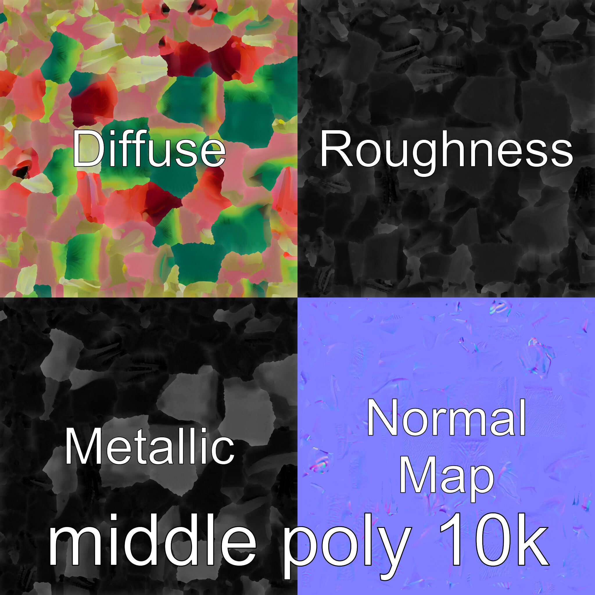 Colorful Marine Flatworm Model with Sensory Tentacles Low-poly 3D model_30