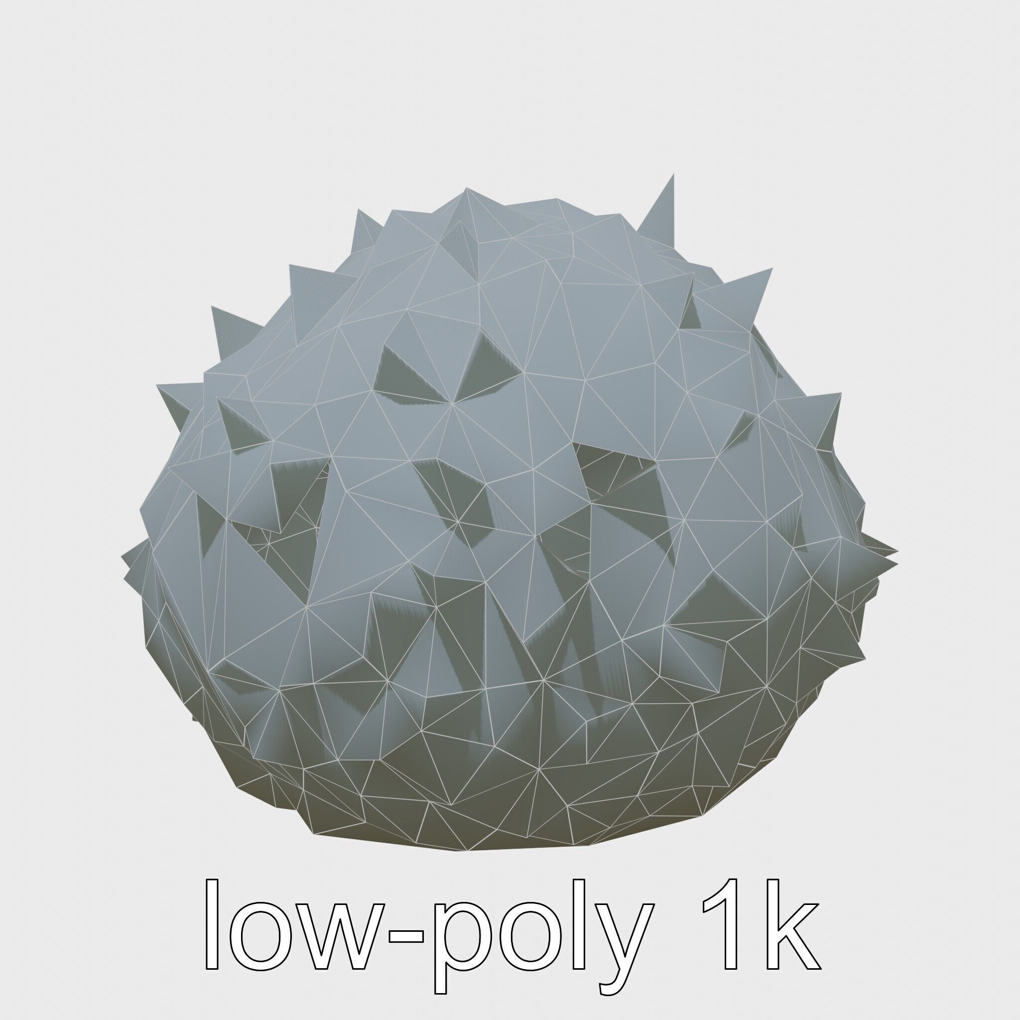 Pencil Urchin Model with Cylindrical Spines Low-poly 3D model_30